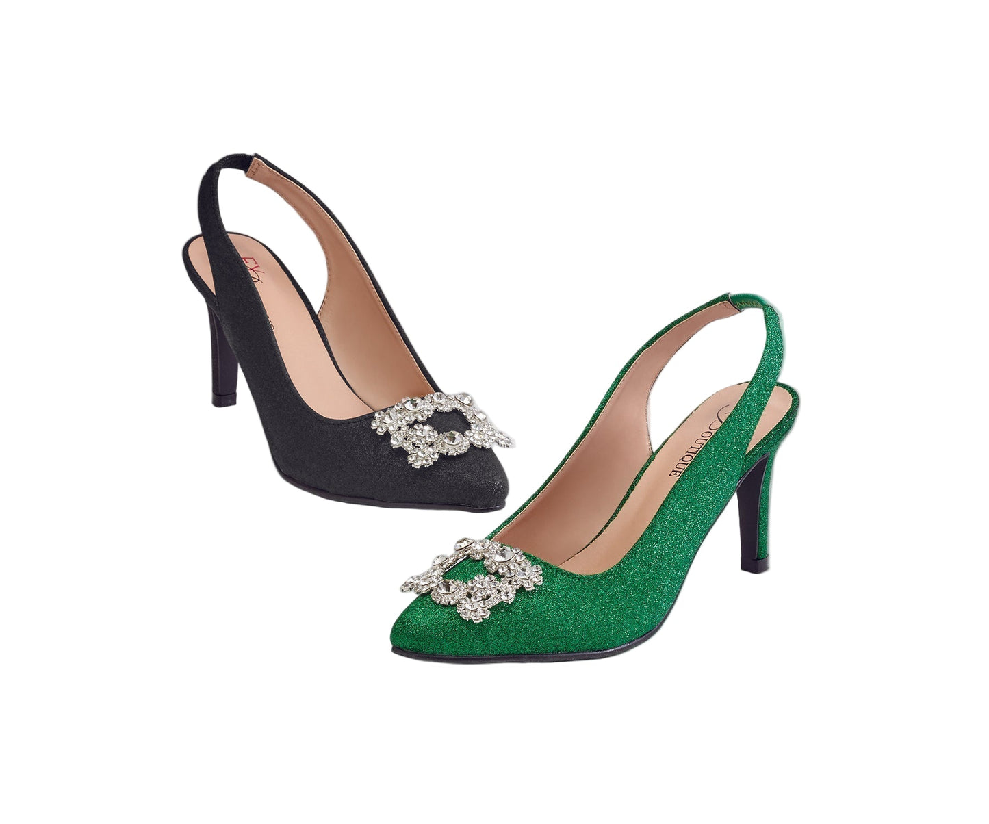 Glittered Buckle Slingback by EY Boutique