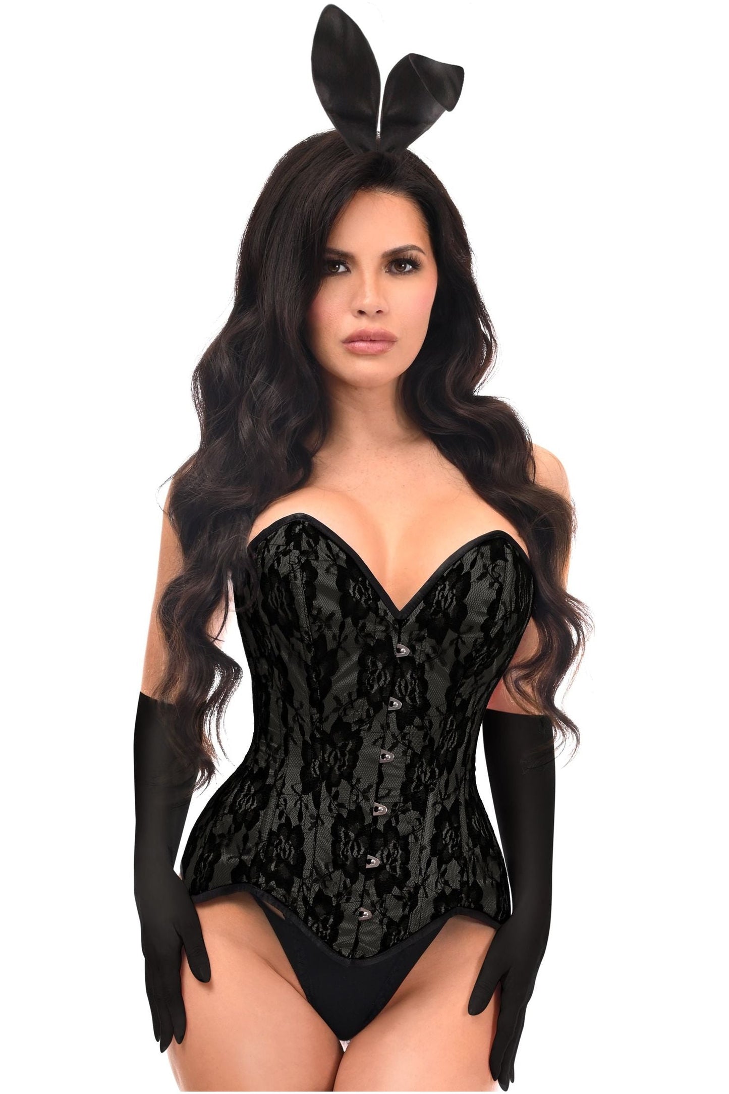Top Drawer 4 PC Premium Black Bunny Corset Costume