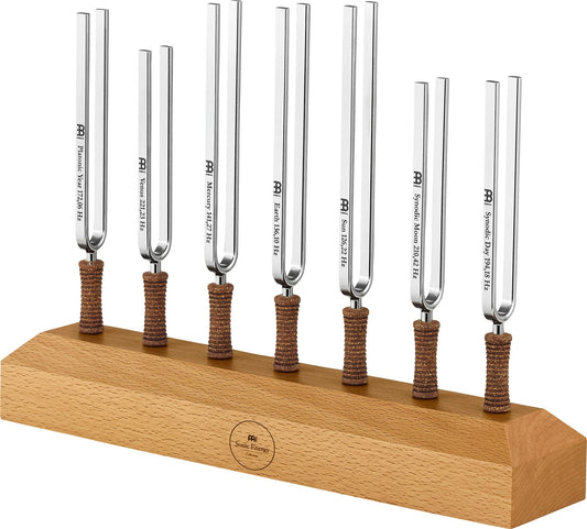 7-Piece Planetary Tuned Tuning Fork Chakra Set incl. Holder