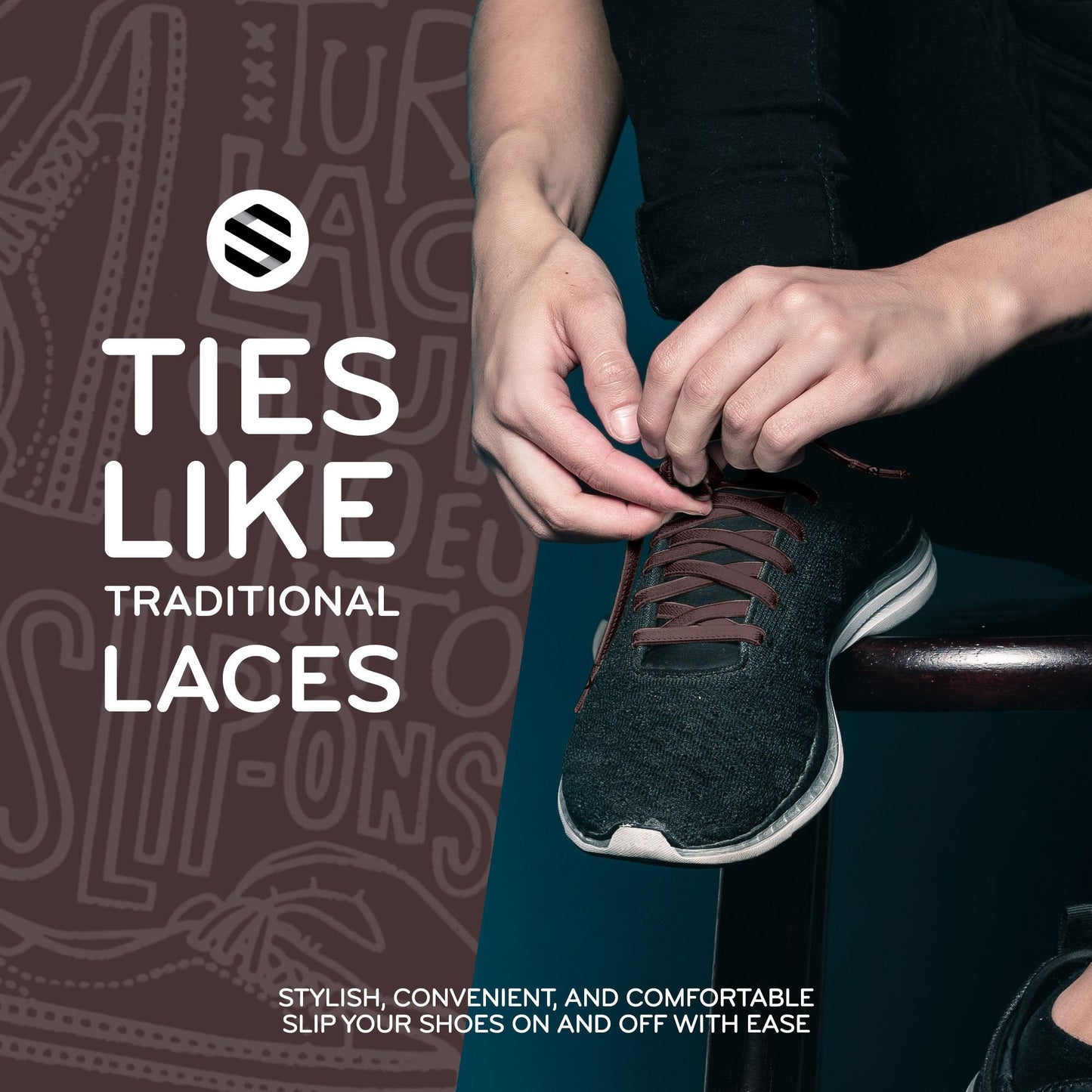 Dark Brown Flat Elastic Stretch Shoe Laces