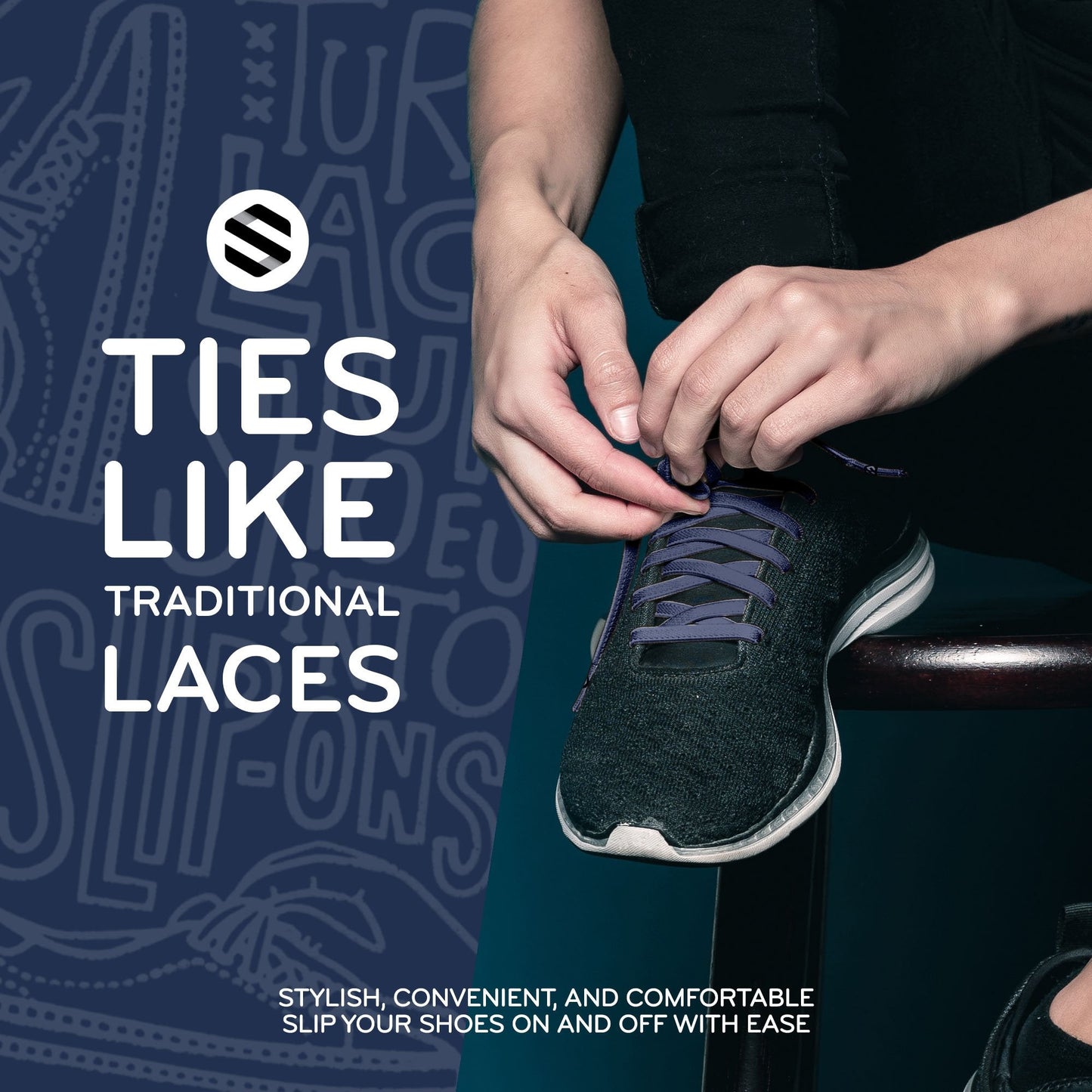 Navy Flat Elastic Stretch Shoe Laces