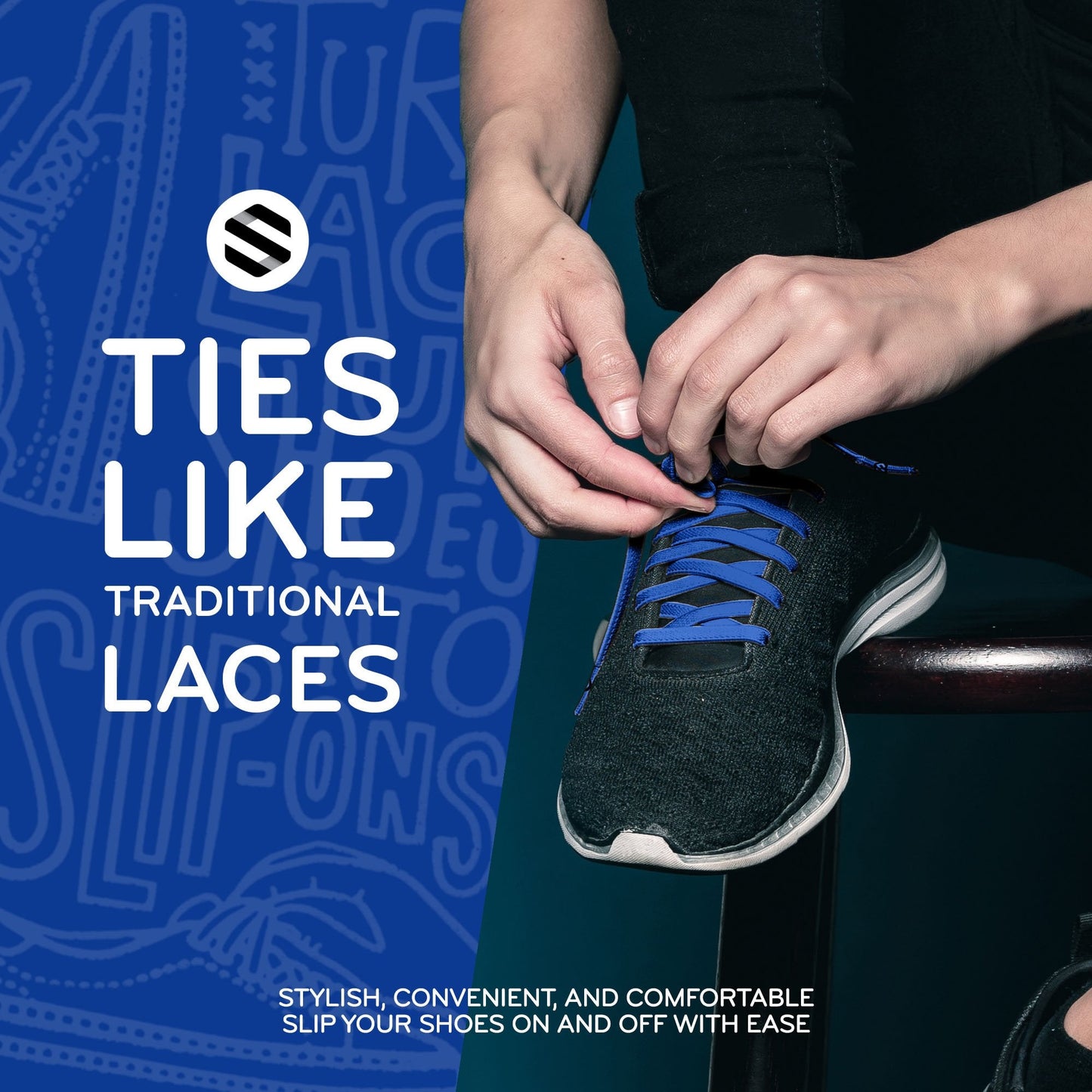 Royal Blue Flat Elastic Stretch Shoe Laces