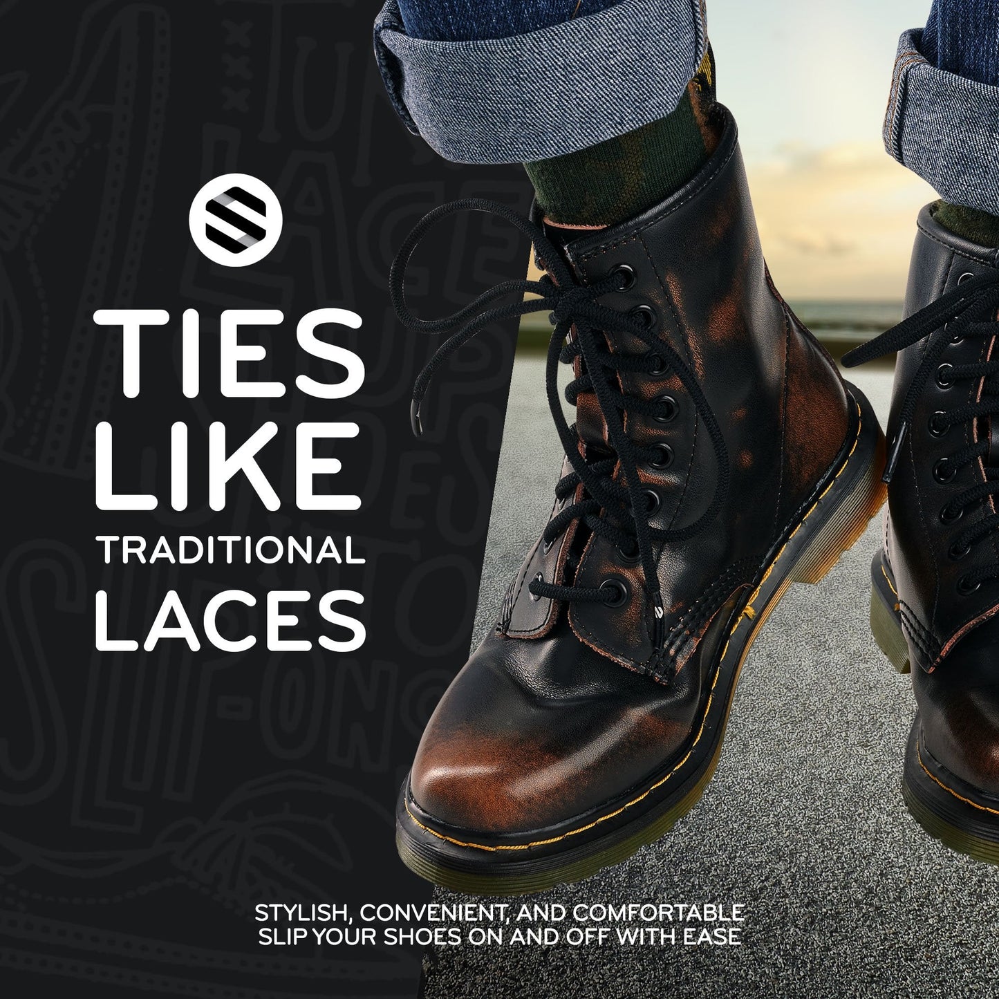 Black Round Elastic Stretch Shoe Laces