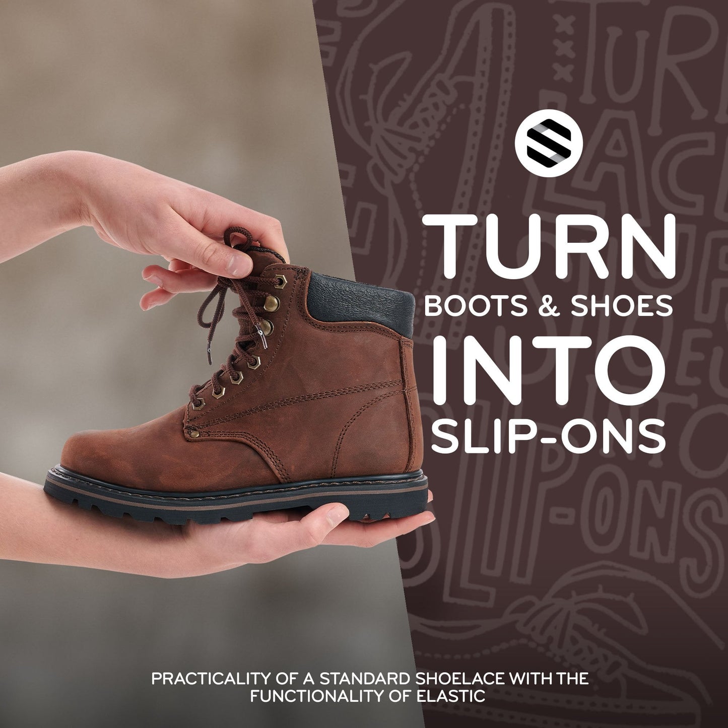 Dark Brown Round Elastic Stretch Shoe Laces