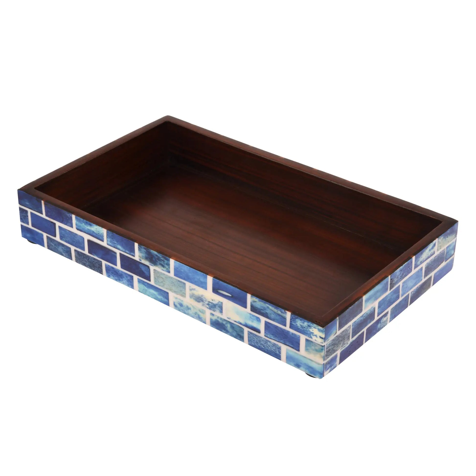 Vanity Trays Parlour Bond Pattern Bone & Resin Inlay Collection in 10x6 - Concordia Style Boutique