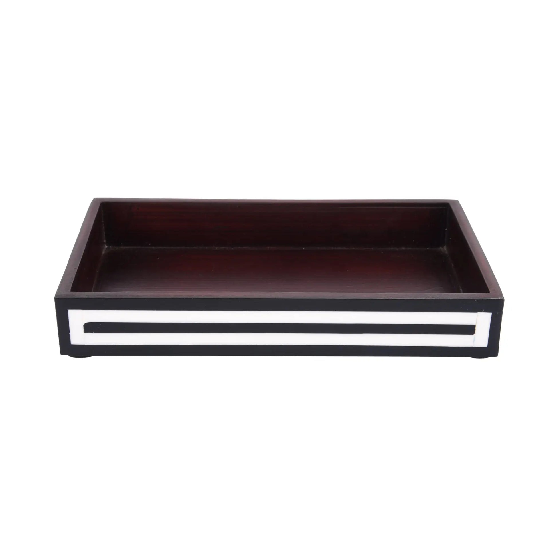 Vanity Trays Parlour Concentric Pattern Wood & Resin Inlay Collection in 10x6 - Concordia Style Boutique