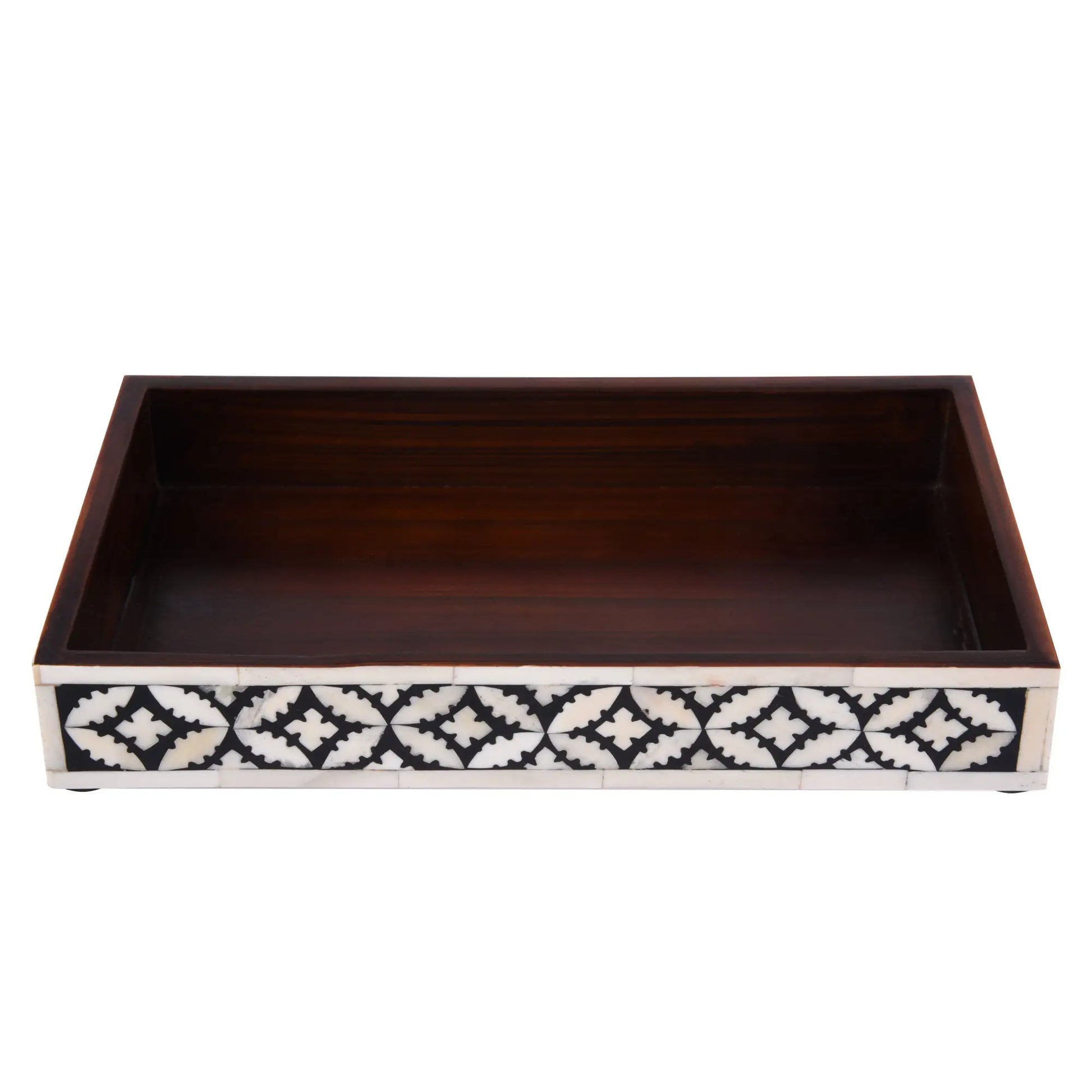 Vanity Trays Parlour Rummy Pattern Bone & Resin Inlay Collection in 10x6 - Concordia Style Boutique
