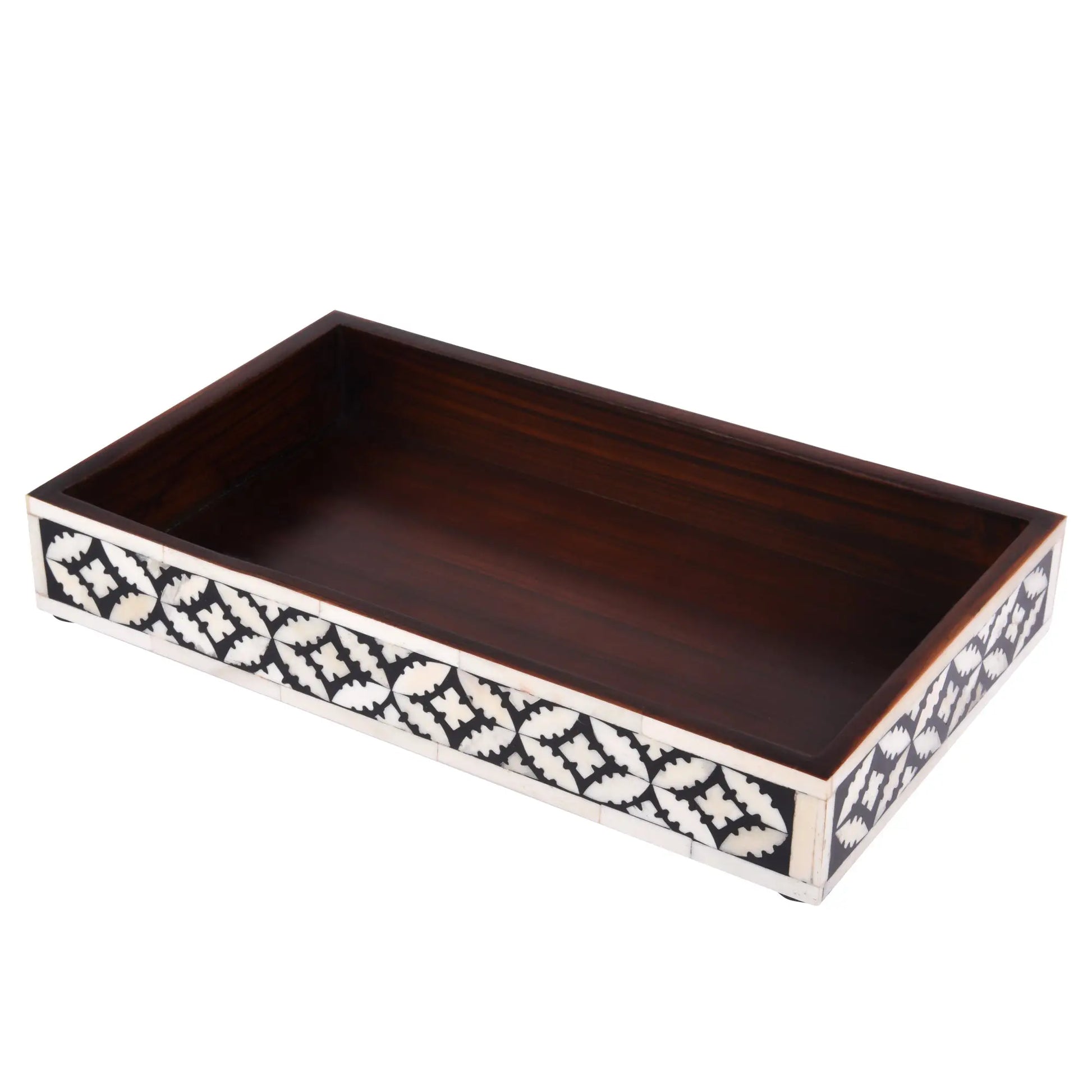 Vanity Trays Parlour Rummy Pattern Bone & Resin Inlay Collection in 10x6 - Concordia Style Boutique