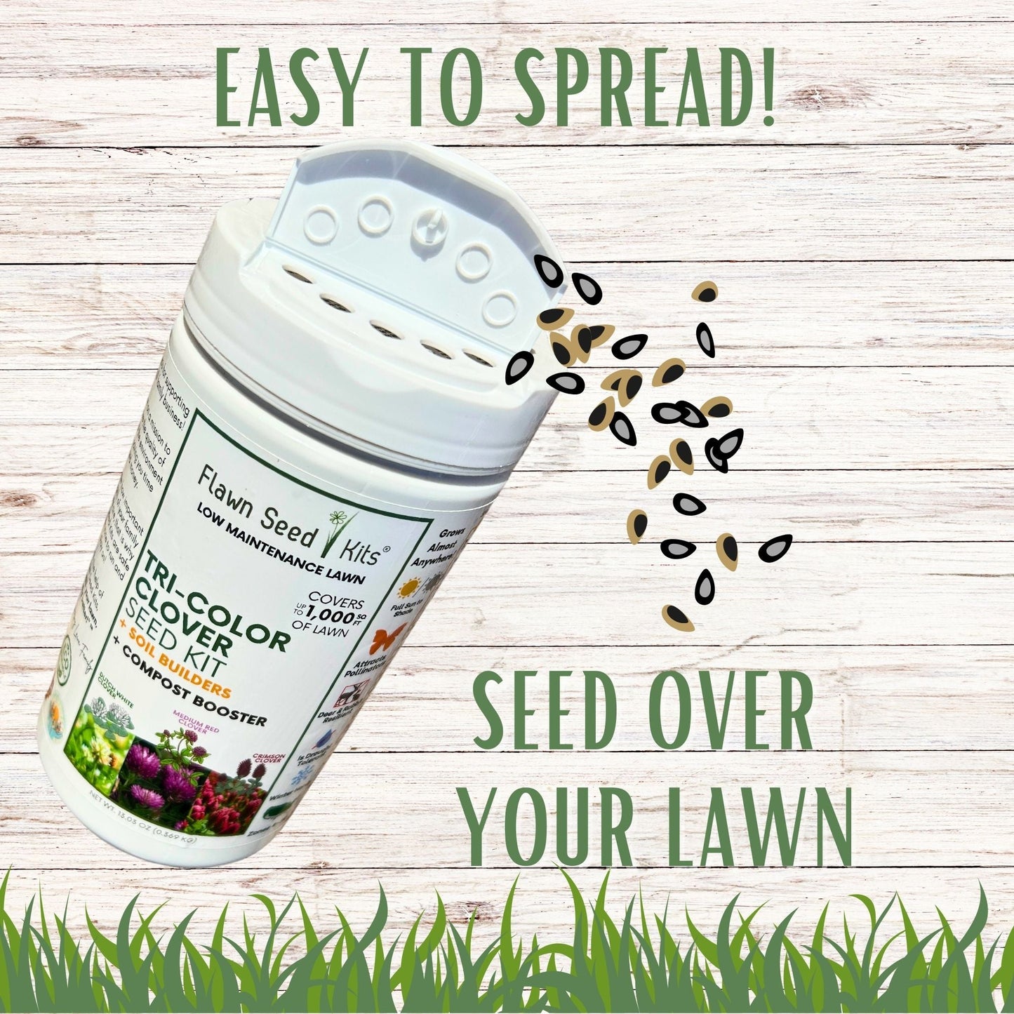 Tri-Color Clover Seed Easy Spread Shaker - Concordia Style Boutique