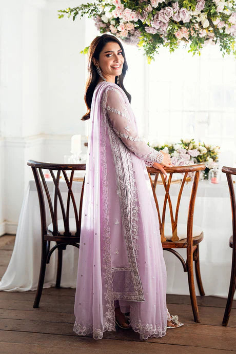 Azure - Twilight Lavender Three Piece Embroided Chiffon Suit