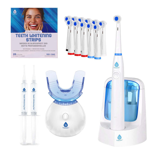 Pursonic Advanced Smile Care Bundle – LED Whitening Kit, Whitening Strips, & Electric Toothbrush - Concordia Style Boutique