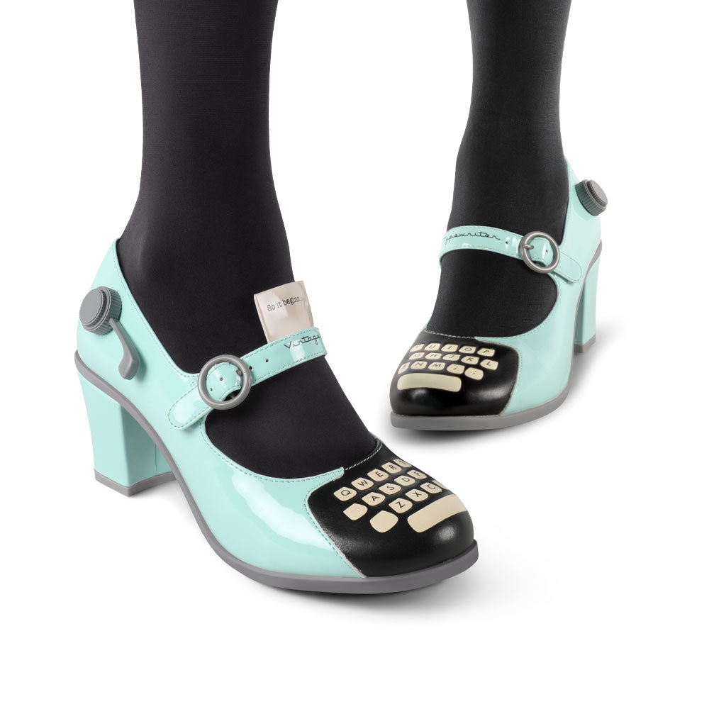Chocolaticas® Mid Heels Typewriter Women's Mary Jane Pump - Concordia Style Boutique