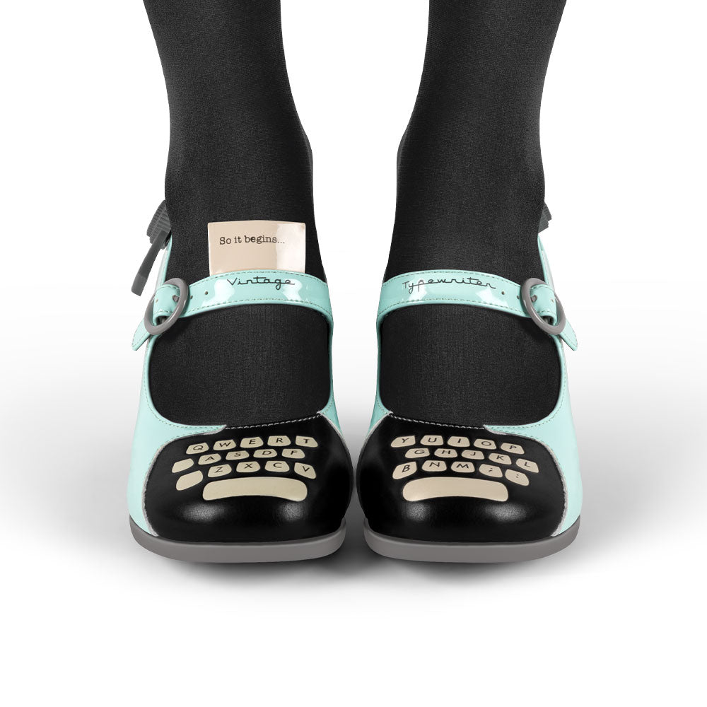 Chocolaticas® Mid Heels Typewriter Women's Mary Jane Pump - Concordia Style Boutique