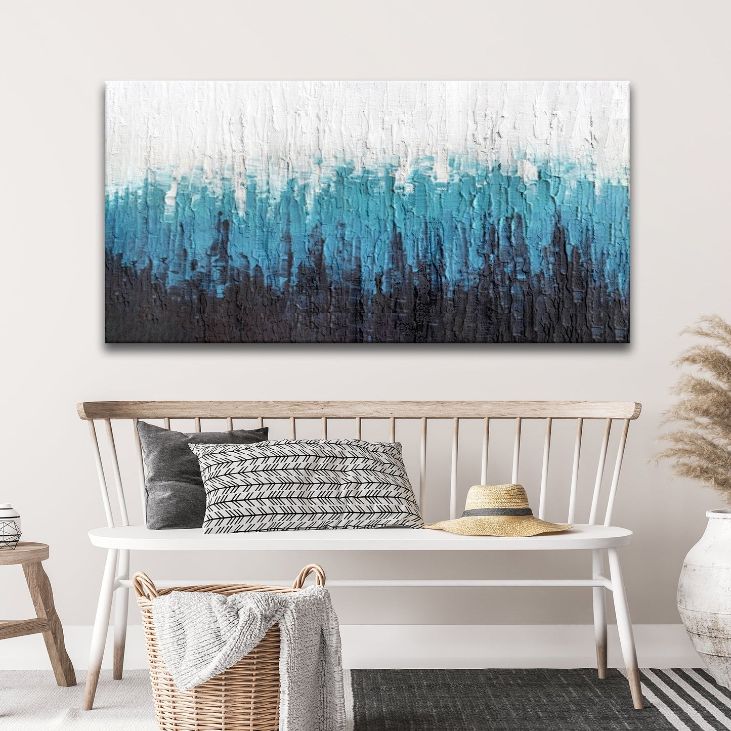 Blue Gradient Strokes Canvas Wall Art