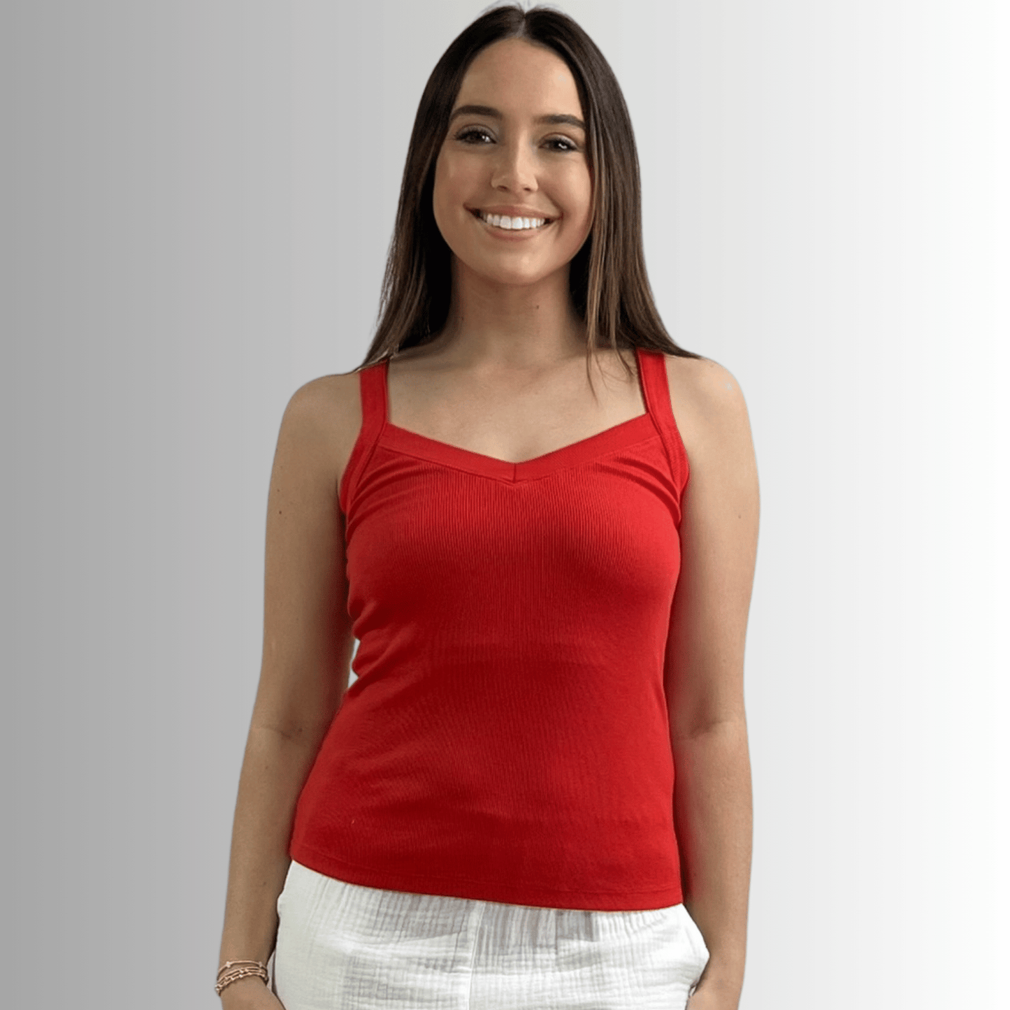 Harmony Premium Cotton Ribbed Tank Top in Crimson Red - Concordia Style Boutique