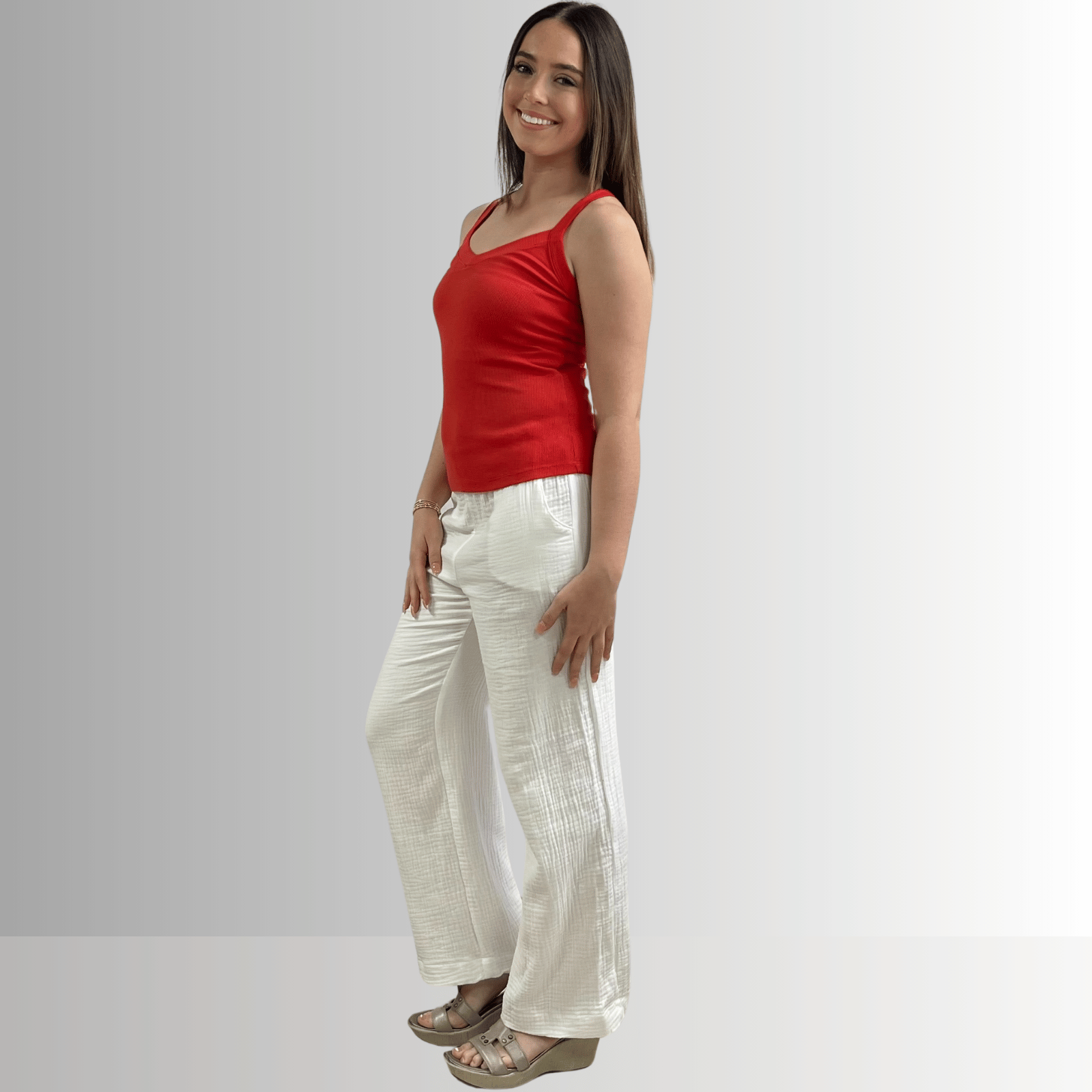 Harmony Premium Cotton Ribbed Tank Top in Crimson Red - Concordia Style Boutique