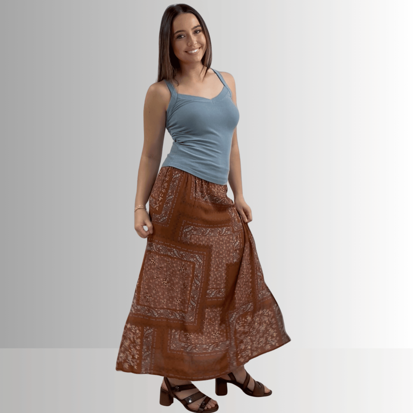 Harmony Premium Cotton Ribbed Tank Top in Blue Sea - Concordia Style Boutique