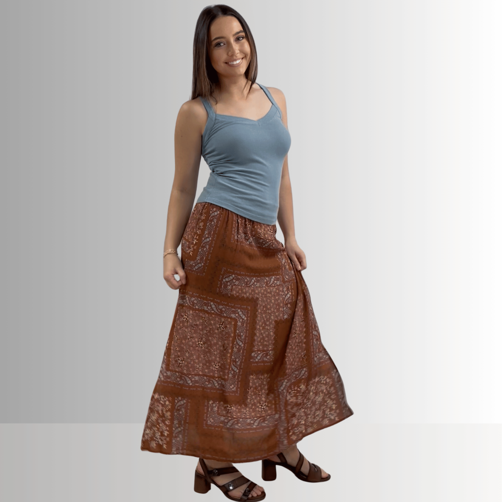 Harmony Premium Cotton Ribbed Tank Top in Blue Sea - Concordia Style Boutique