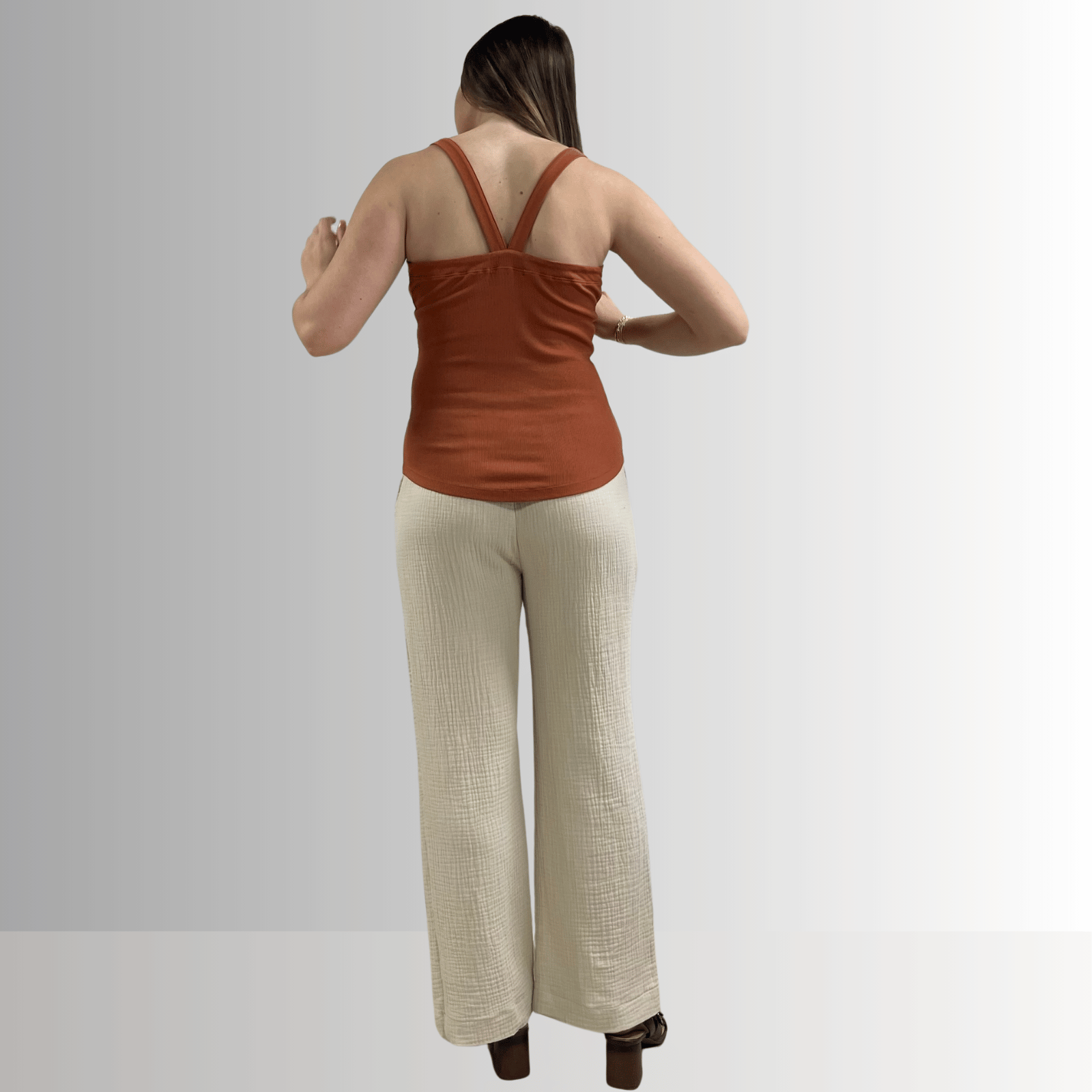 Harmony Premium Cotton Ribbed Tank Top in Gingerbread - Concordia Style Boutique