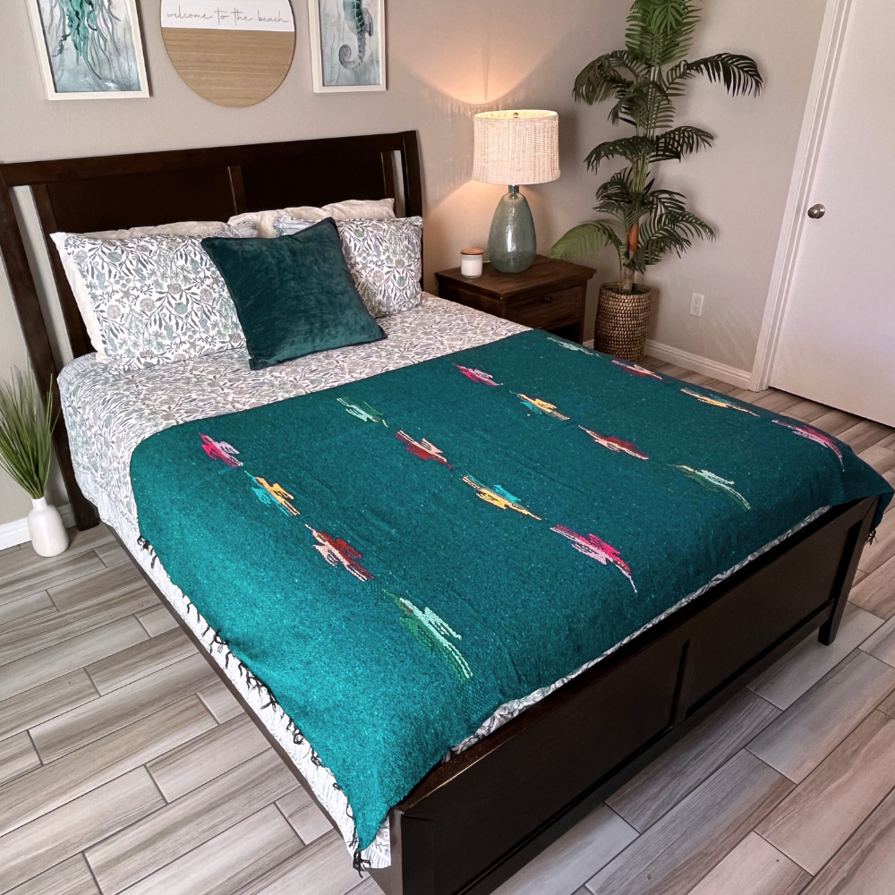 Turquoise Green Baja Thunderbird Blanket - Concordia Style Boutique
