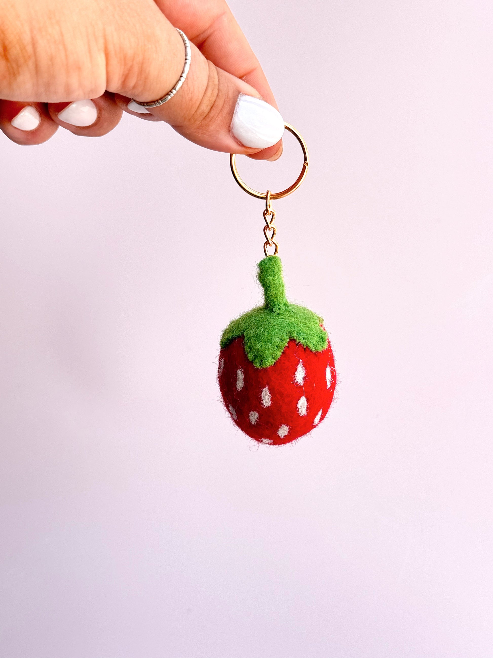 Strawberry Felt Keychain - Concordia Style Boutique