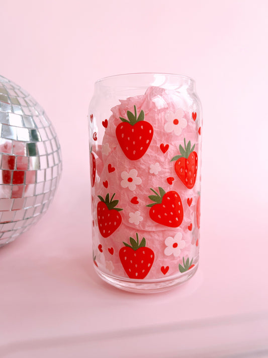 Strawberry Dreams Glass Cup - Concordia Style Boutique