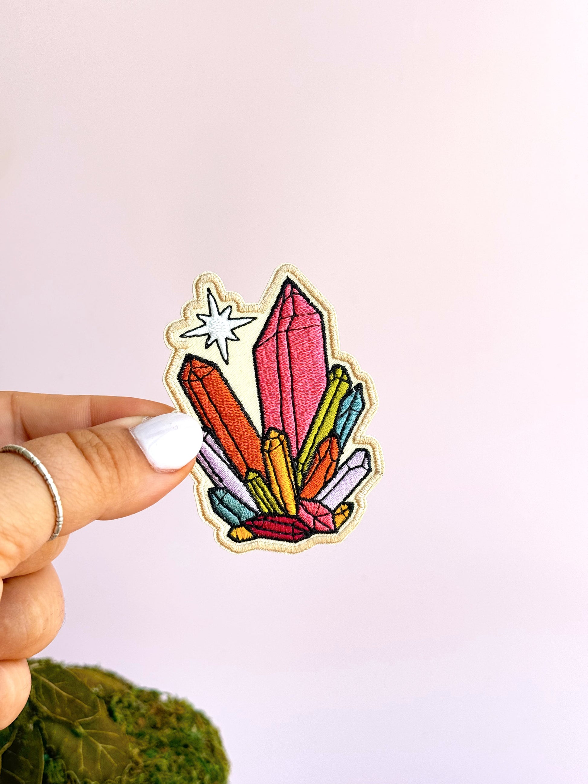 Rainbow Crystals Embroidered (Iron-On) Patch - Concordia Style Boutique