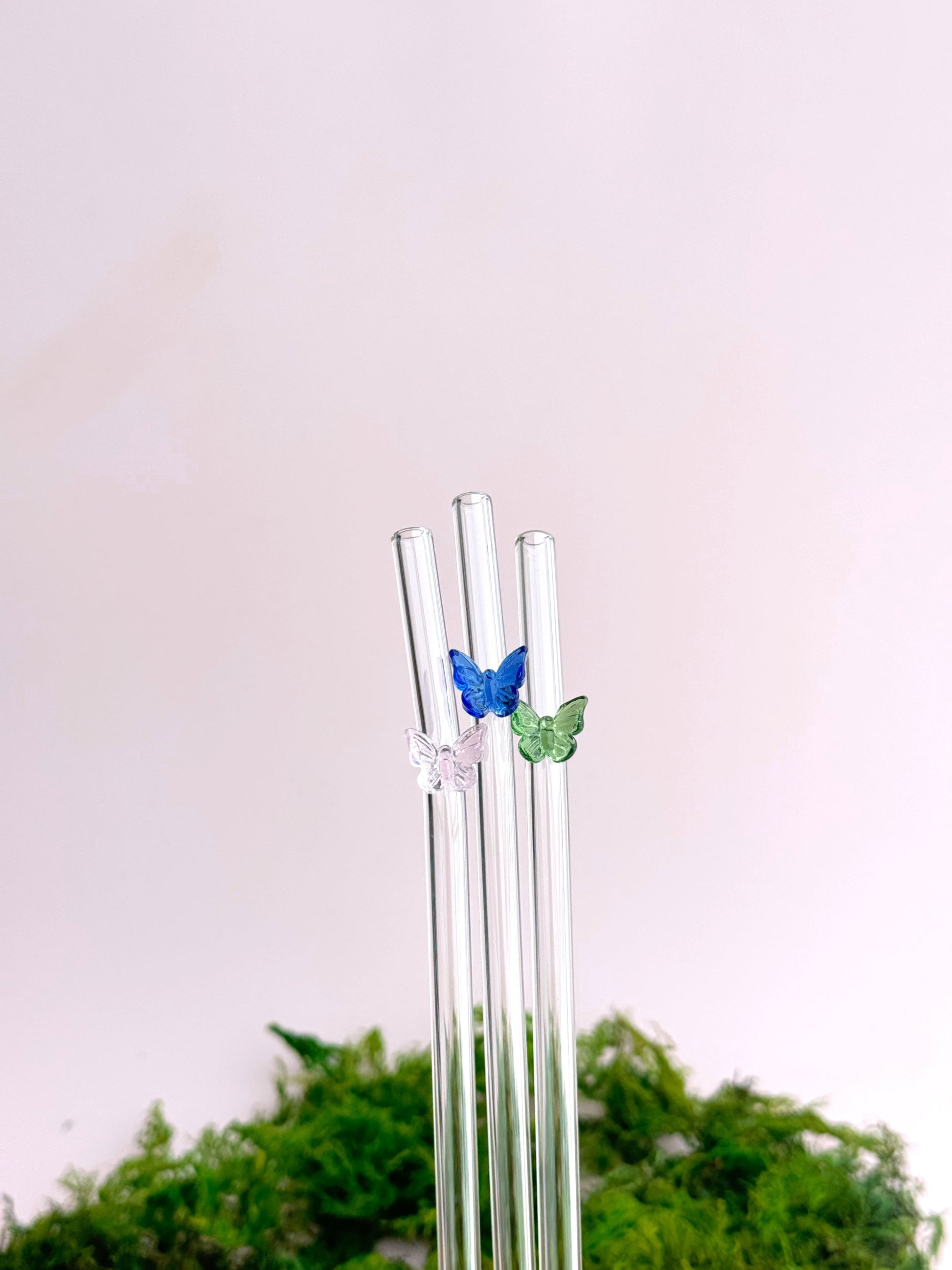 Butterfly Charm Glass Straws - Concordia Style Boutique