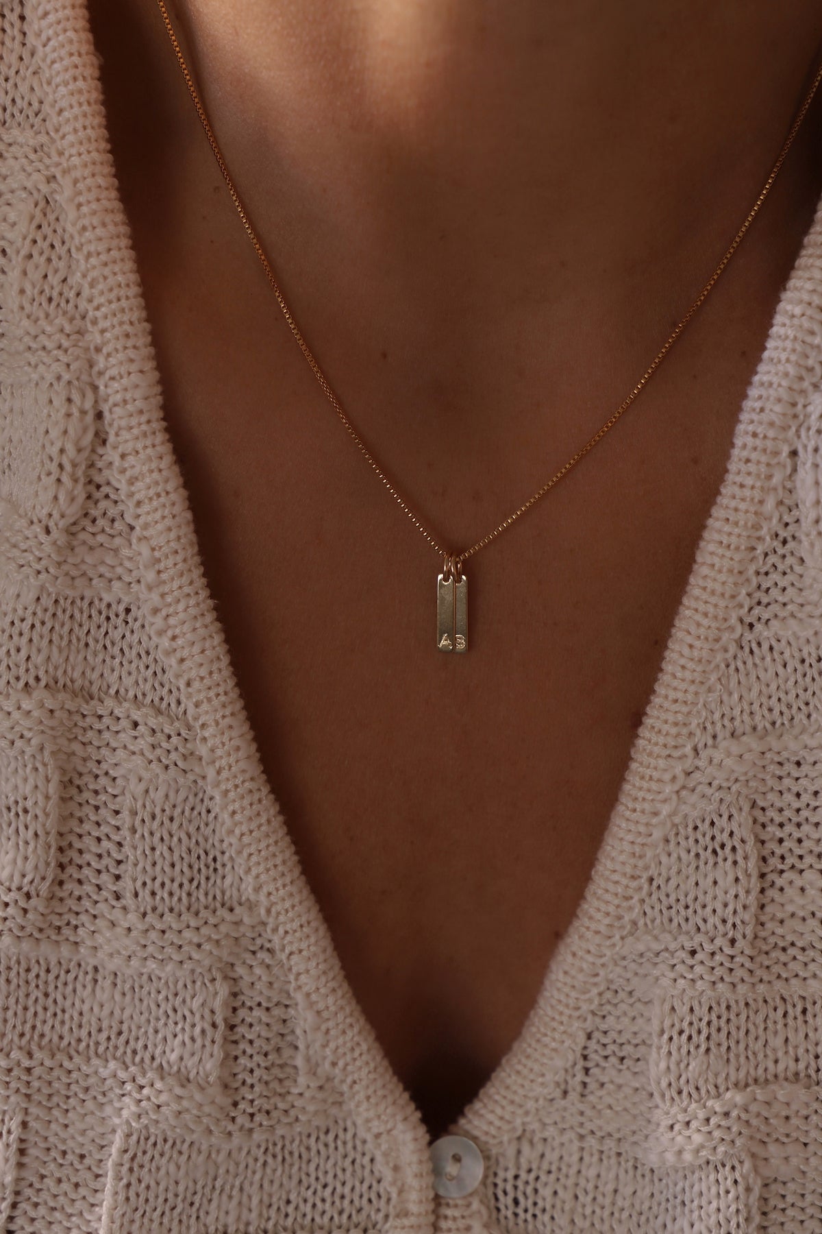 STAMPED INITIAL TAG CHARM - Concordia Style Boutique