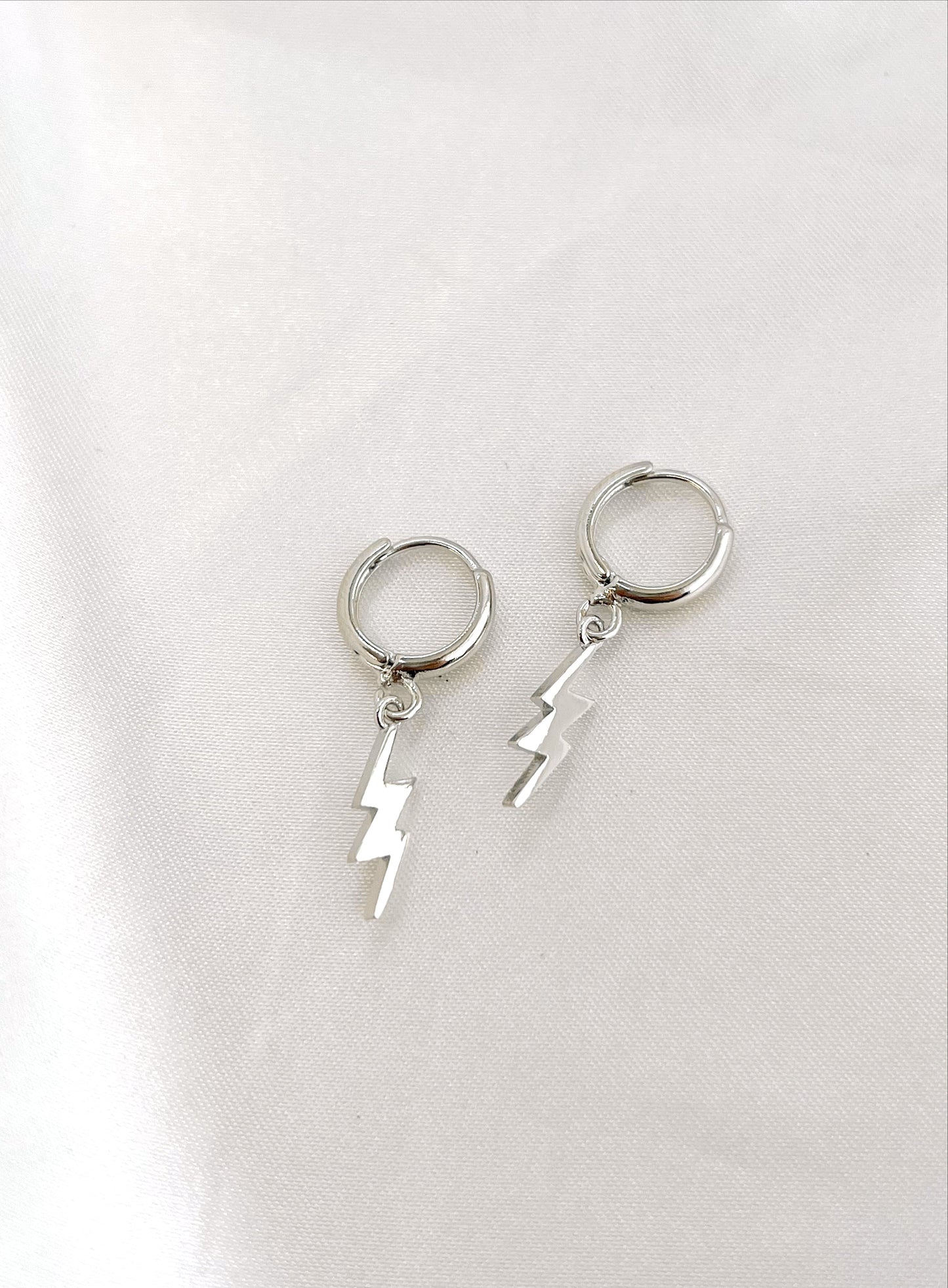 Silver Lightning Bolt Huggies - Concordia Style Boutique