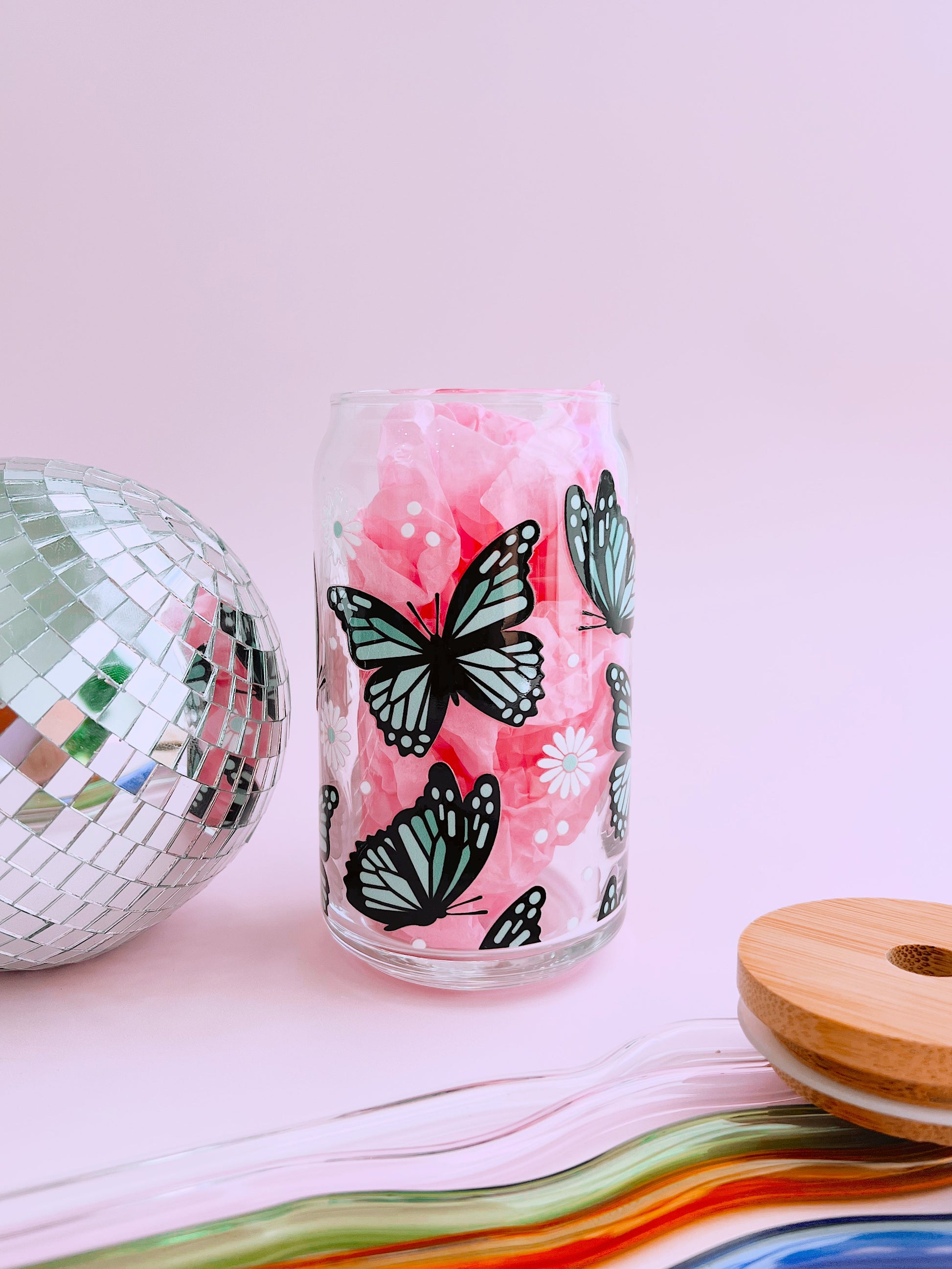 Monarch Butterfly Glass Cup (3 colors!) - Concordia Style Boutique