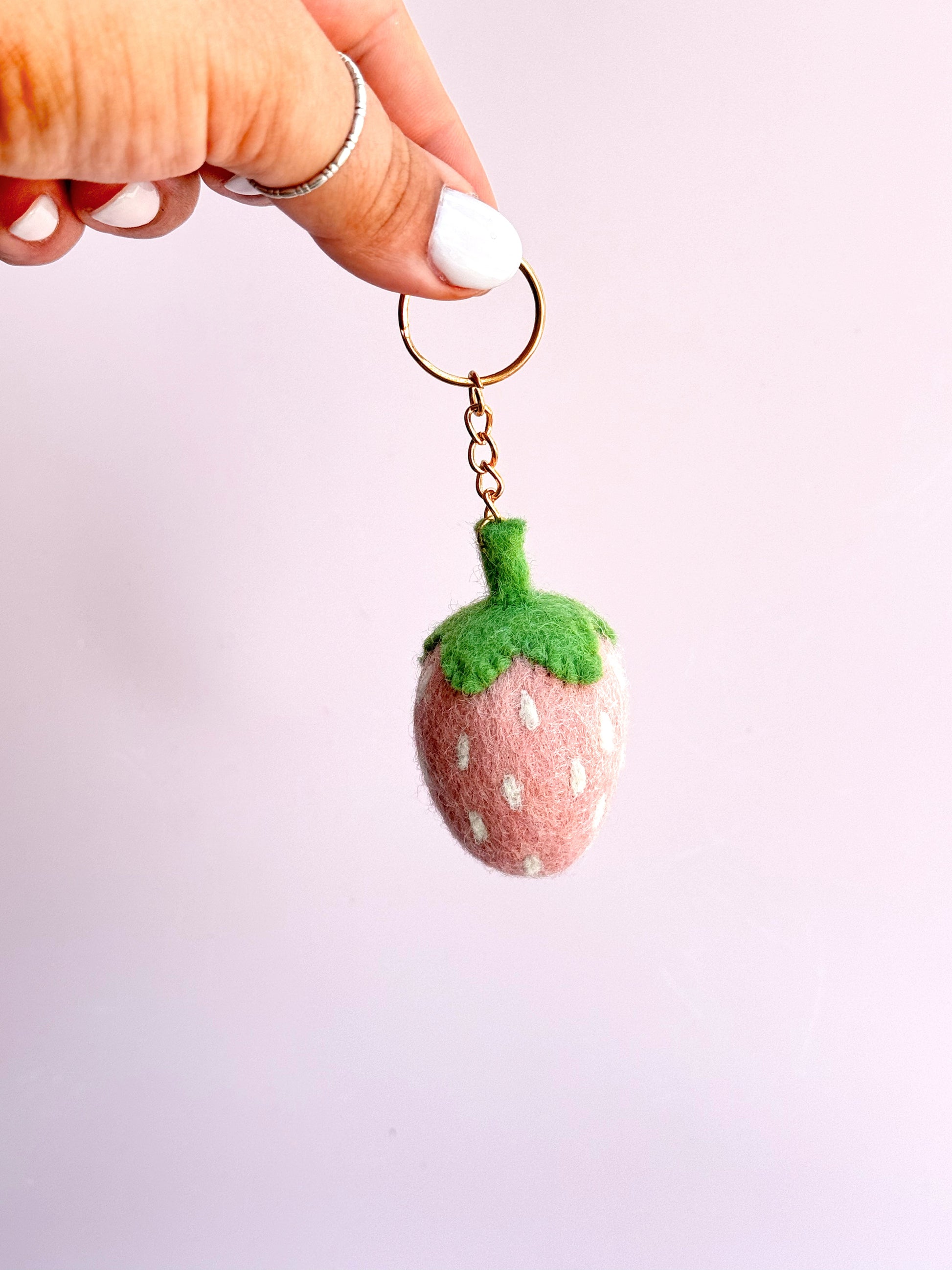 Strawberry Felt Keychain - Concordia Style Boutique