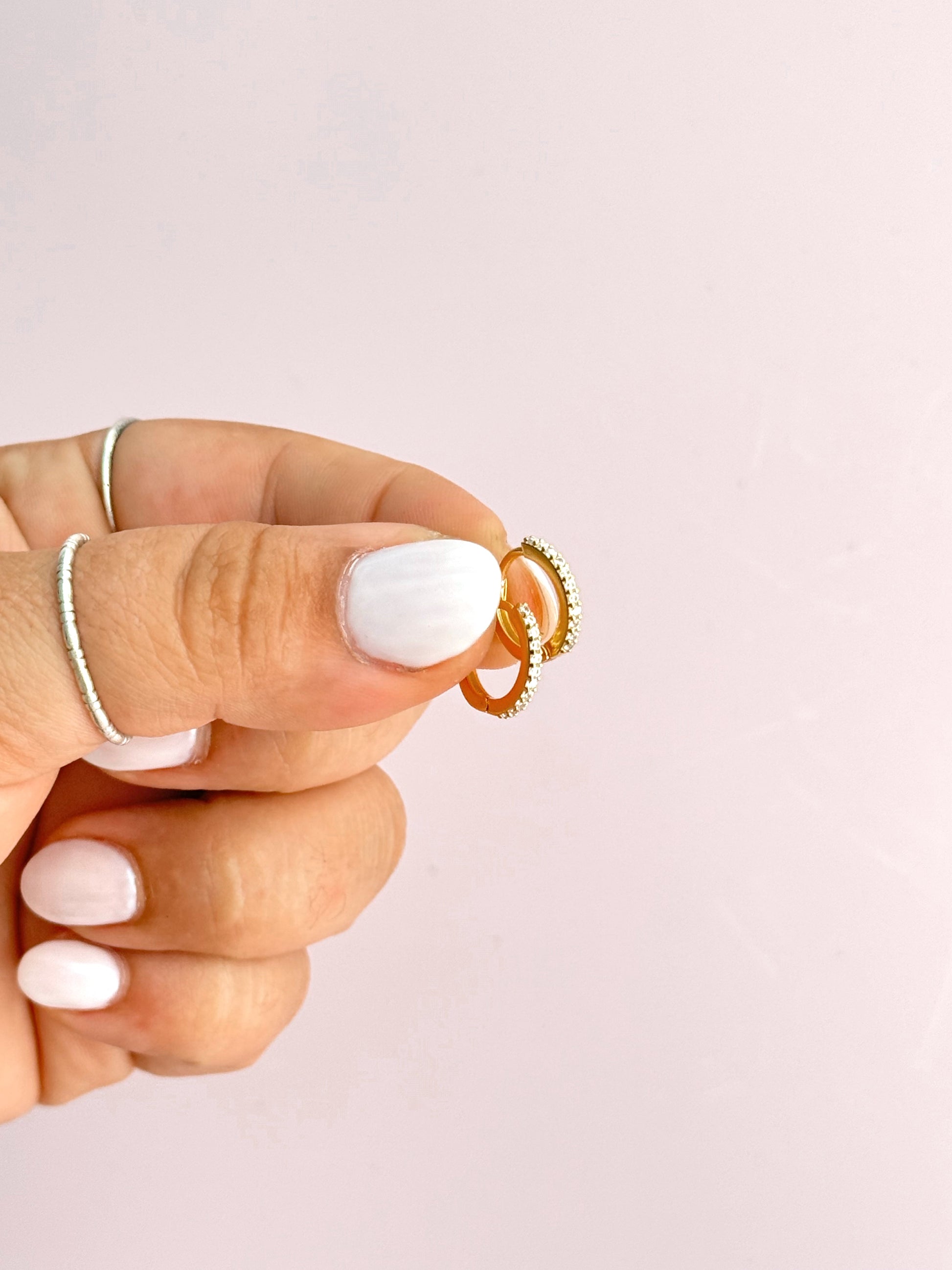 Mini Clear Jewel Huggies - Concordia Style Boutique