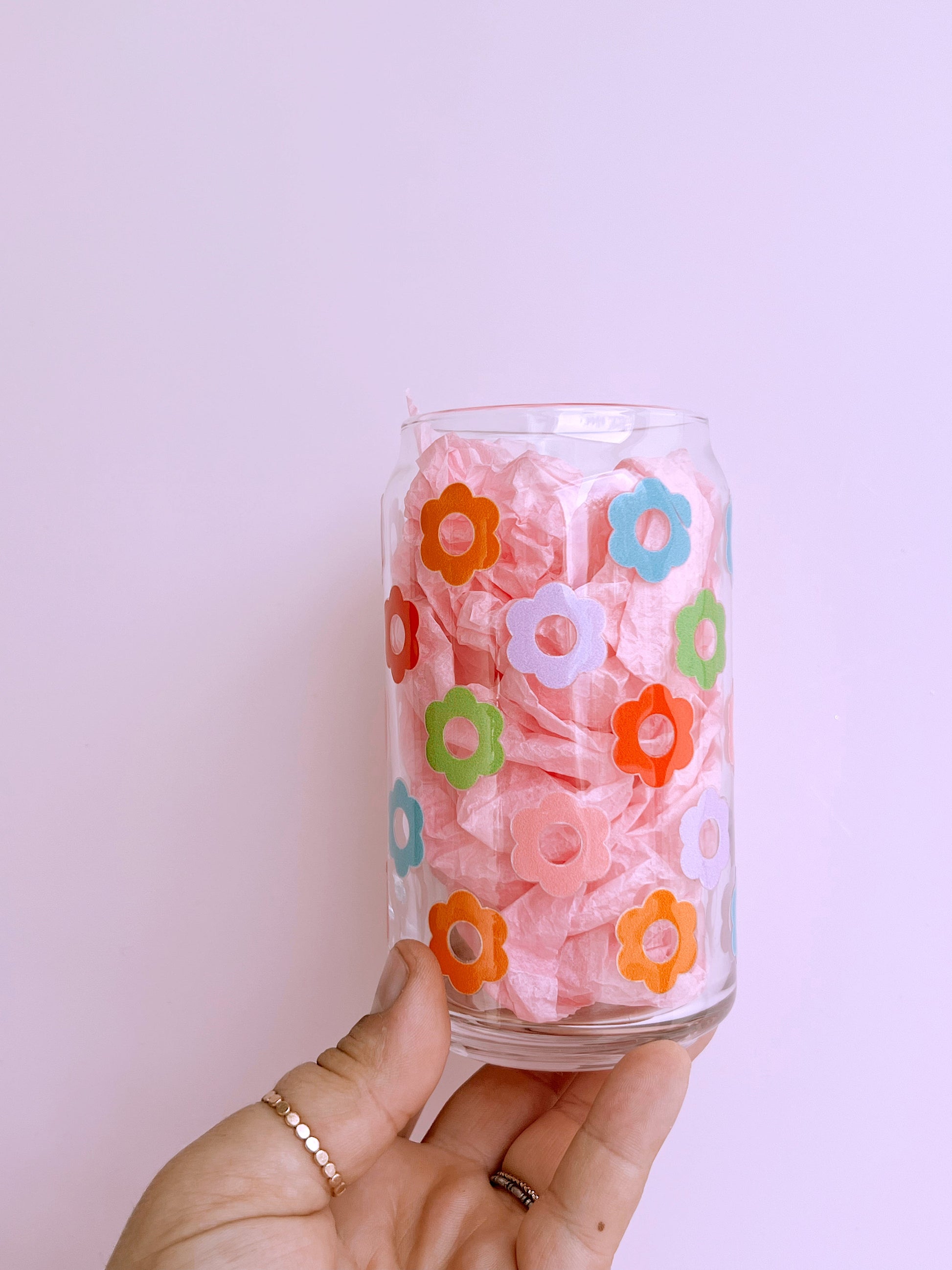 Rainbow Flower Glass Cup - Concordia Style Boutique
