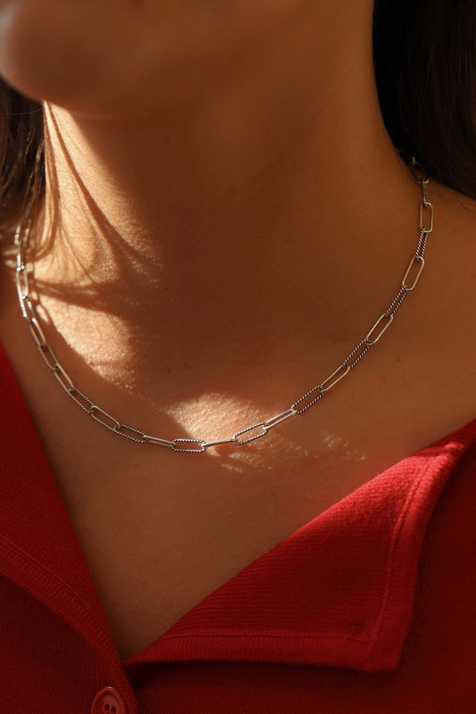 CECILIA PAPERCLIP CHAIN - ANTIQUE SILVER - Concordia Style Boutique