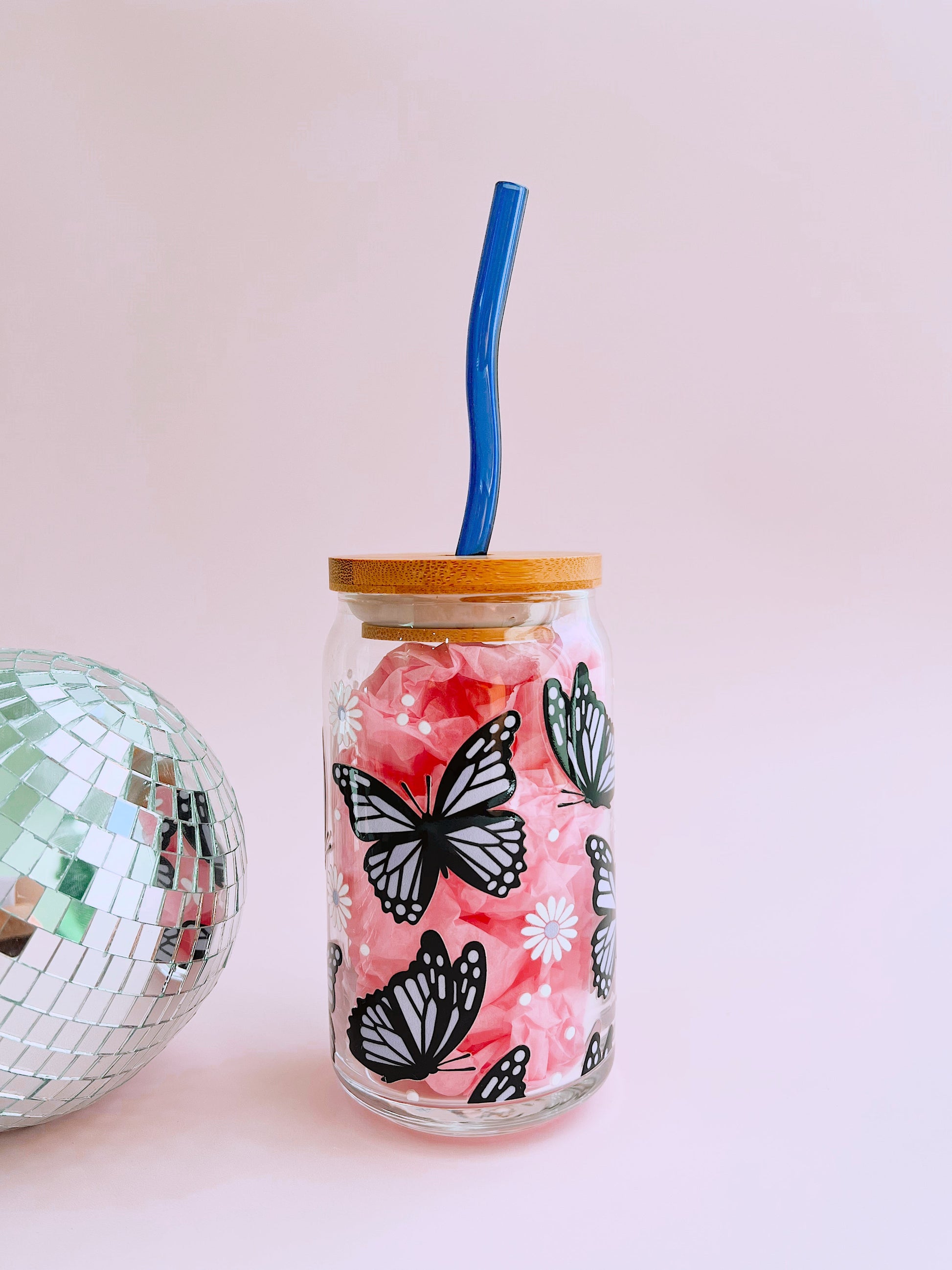 Monarch Butterfly Glass Cup (3 colors!) - Concordia Style Boutique