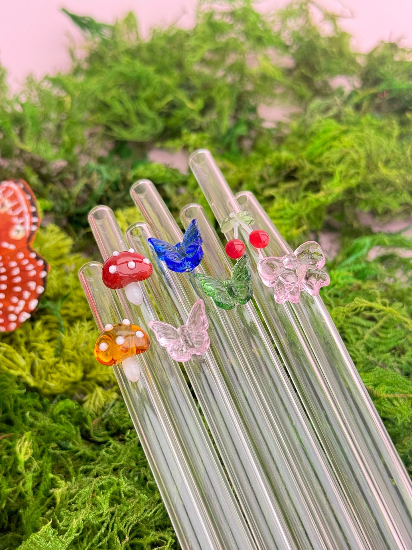 Butterfly Charm Glass Straws - Concordia Style Boutique