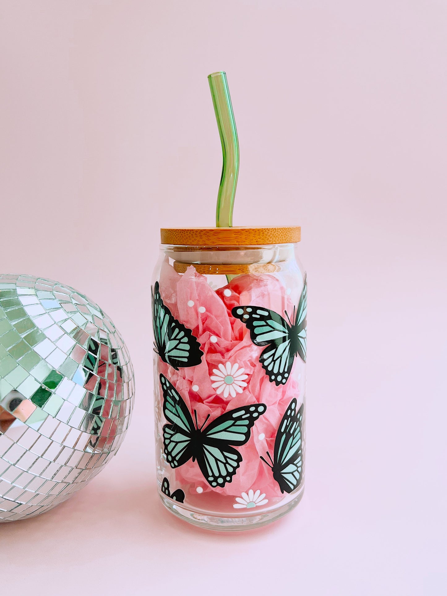 Monarch Butterfly Glass Cup (3 colors!) - Concordia Style Boutique