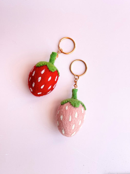 Strawberry Felt Keychain - Concordia Style Boutique