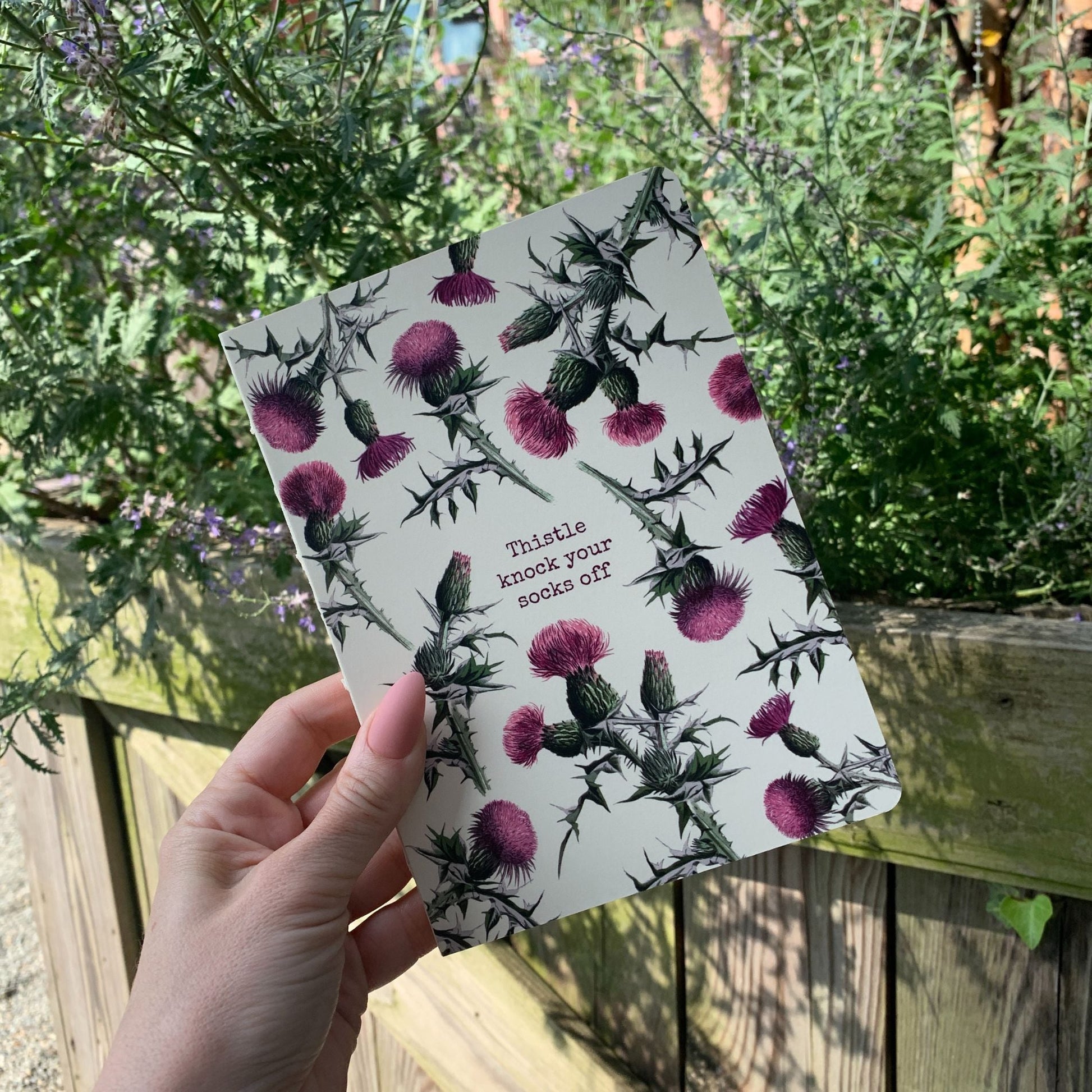 Thistle Knock Your Socks Off Double-Sided Journal | 160 Lined Pages Notebook - Concordia Style Boutique