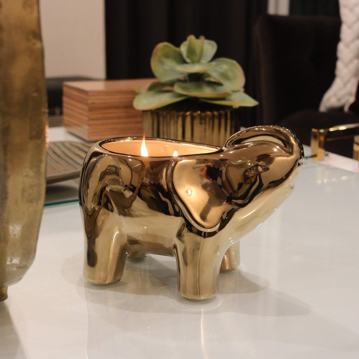 Gold Elephant Candle - Concordia Style Boutique