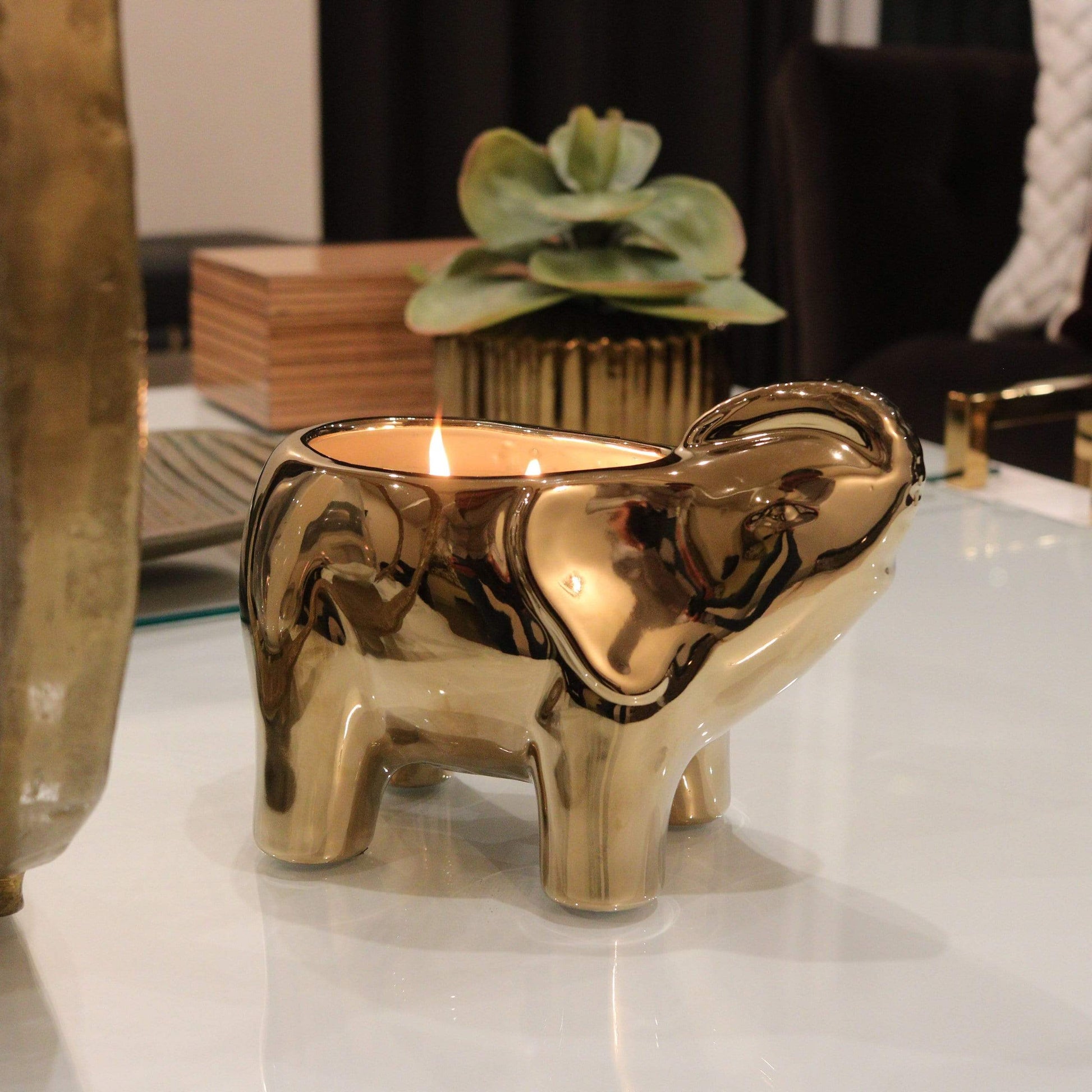 Gold Elephant Candle - Concordia Style Boutique