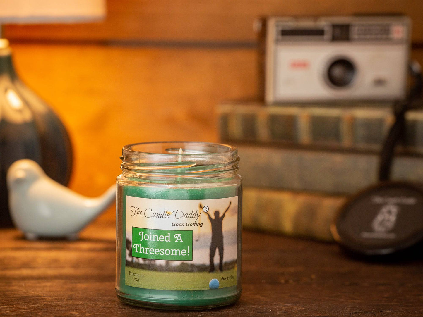 The Candle Daddy Goes Golfing - Joined a Threesome - Fairway Grass Scented 6 Ounce Jar Candle - 40 Hour Burn