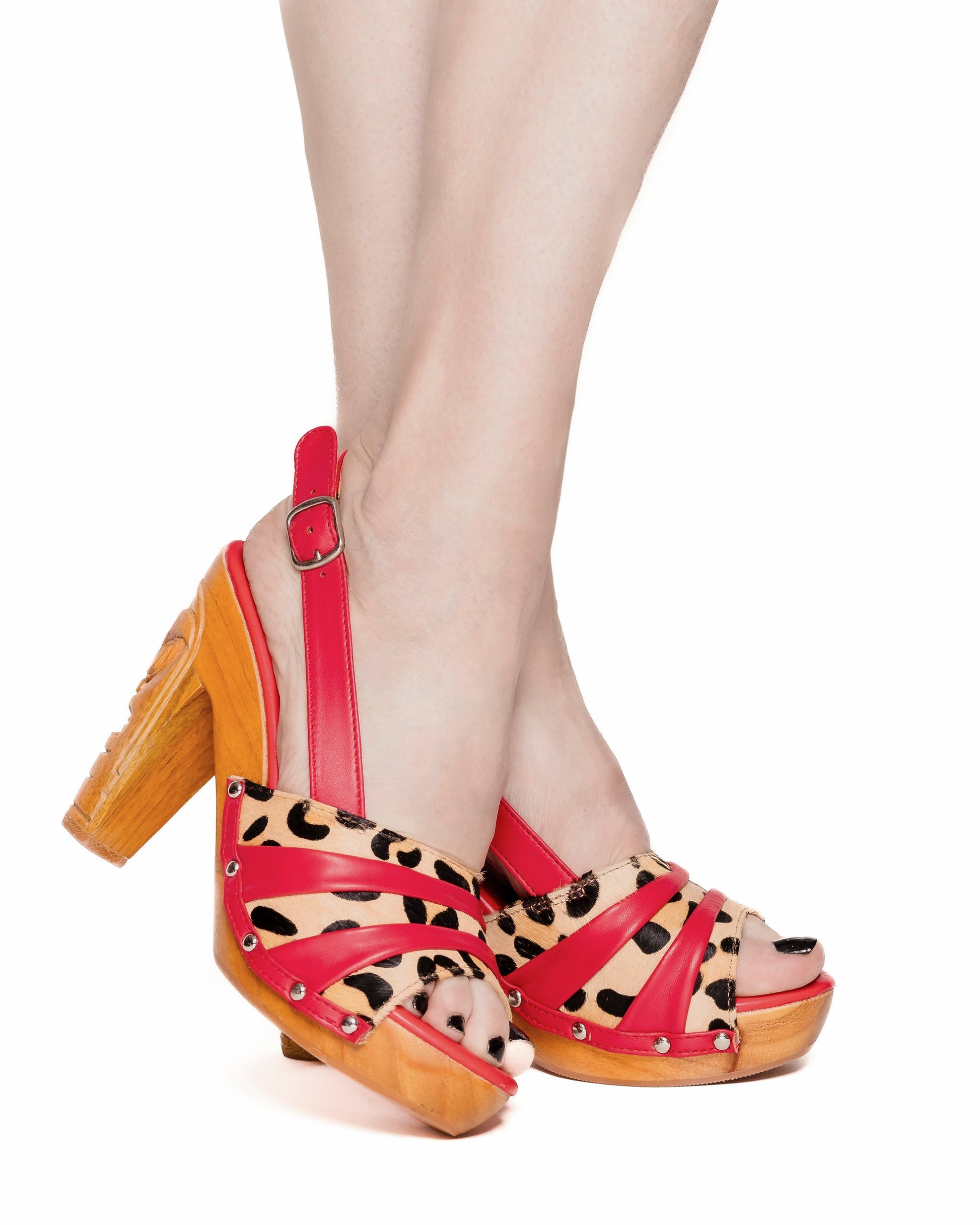 the Rockin' Tiki - with a Scarlette Red Leather and Leopard Slingback - Concordia Style Boutique