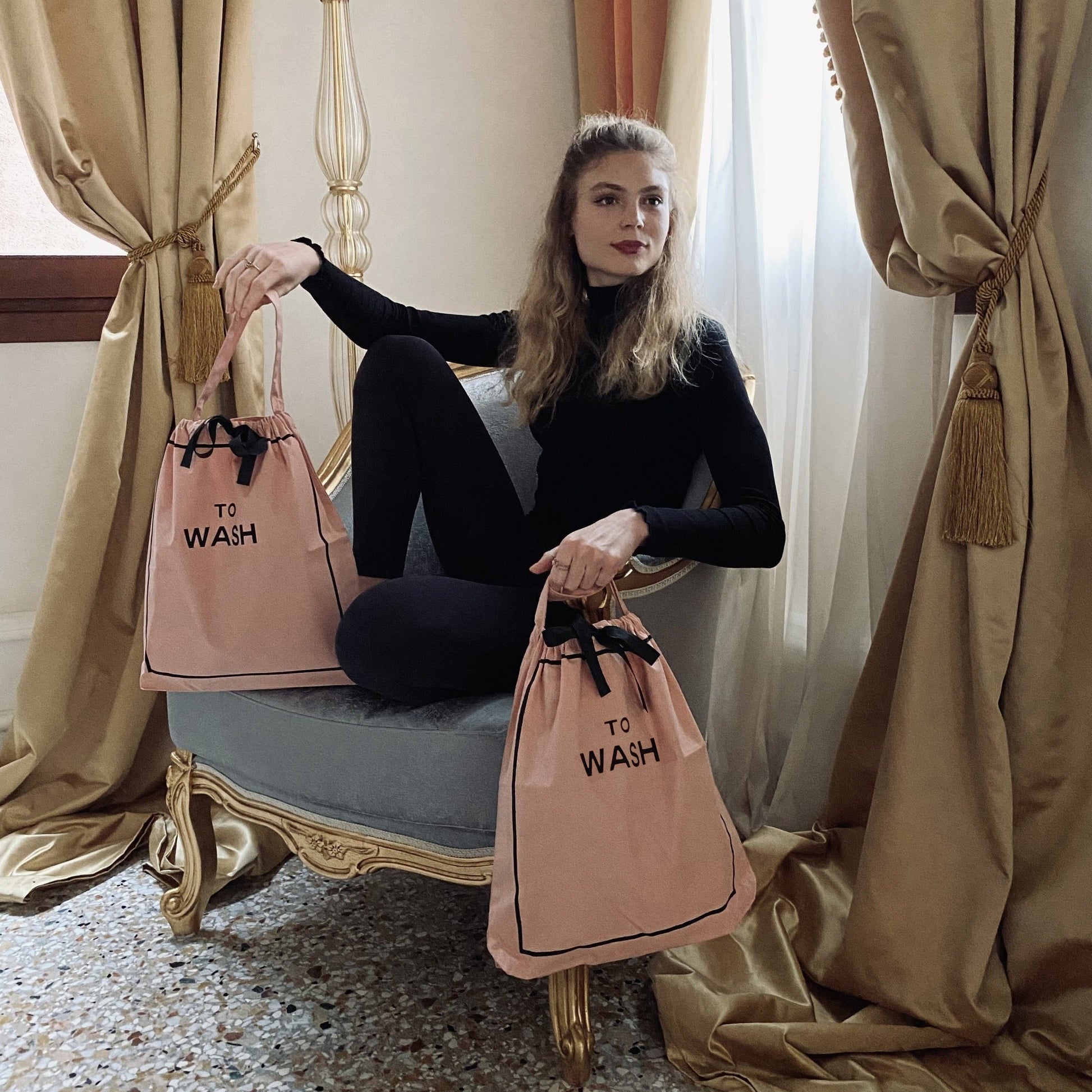 To Wash Laundry Bag, Pink/Blush - Concordia Style Boutique
