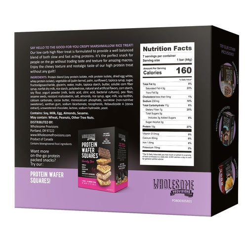 Salted Toffee Protein Rice Crispy Treats - 15g Protein, Low Carb 4g Net, High Fiber, Soft & Chewy - Concordia Style Boutique