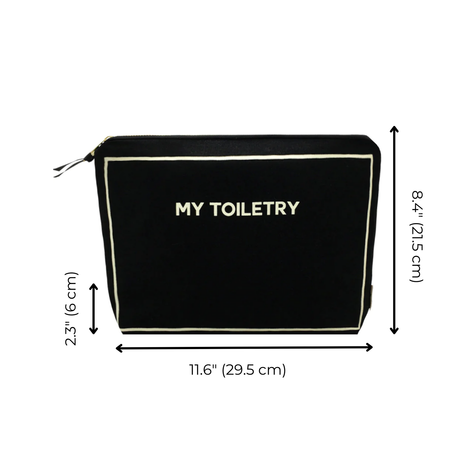 Toiletry Pouch with Coated Lining, Black - Concordia Style Boutique
