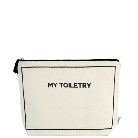 Toiletry Pouch with Coated Lining, Cream - Concordia Style Boutique