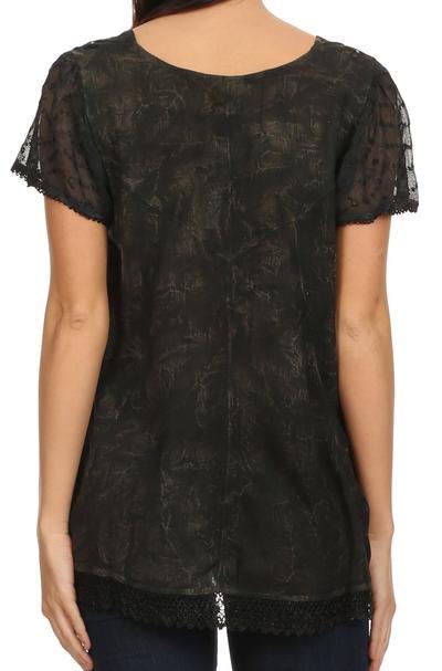 Sakkas Hope Embroidery And Seqiun Accents Summer Blouse - Concordia Style Boutique