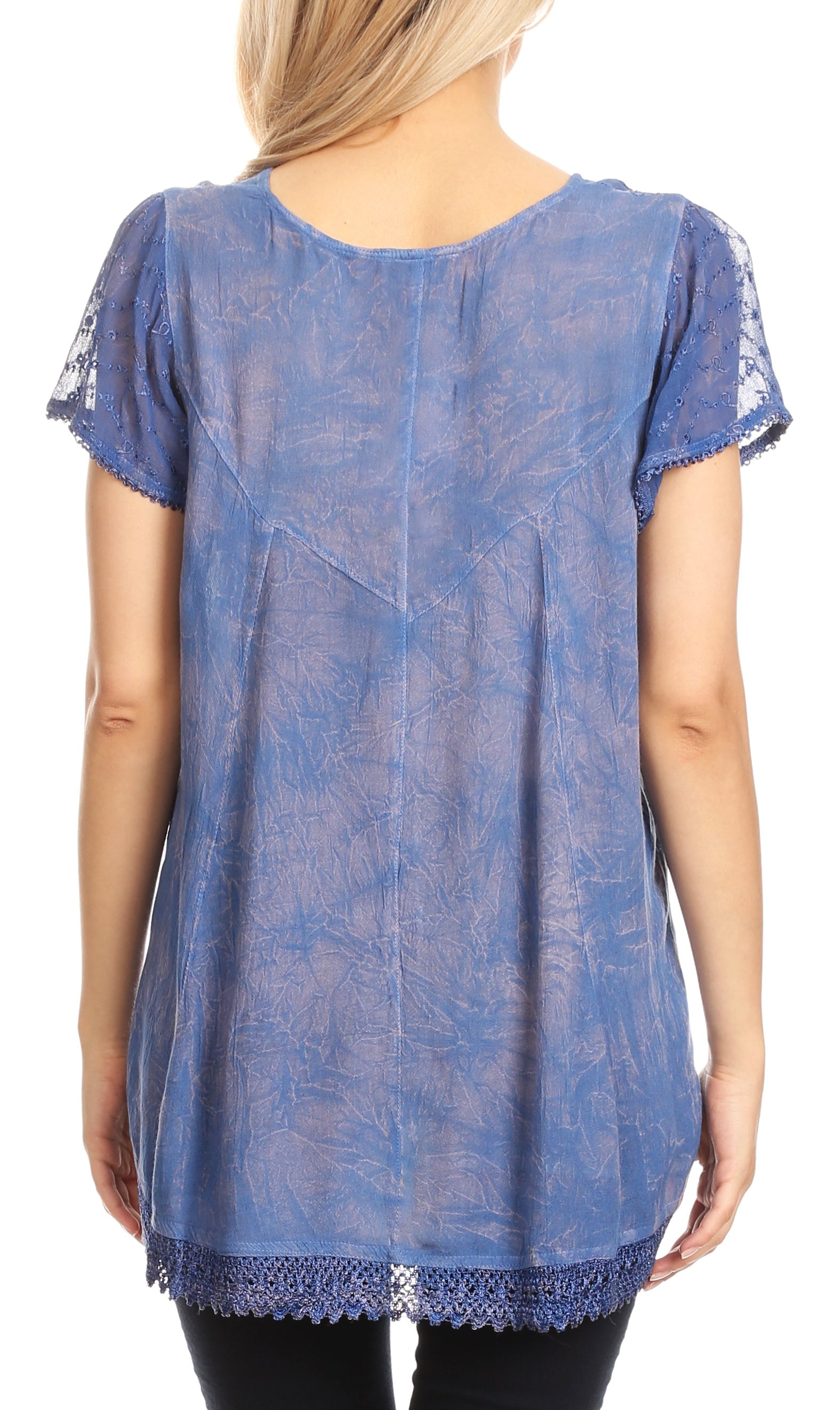 Sakkas Hope Embroidery And Seqiun Accents Summer Blouse - Concordia Style Boutique